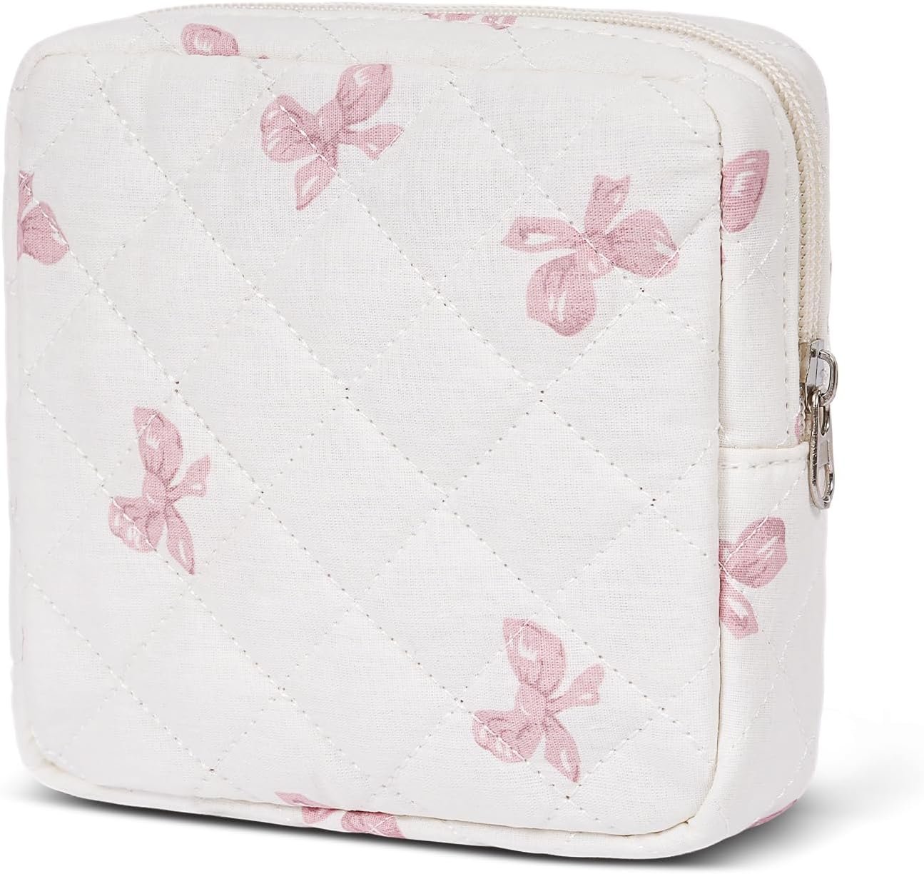 Private Label Small Makeup Bag for Purse, Quilted Cosmetic Pouch with Compartments, Custom Logo Mini Makeup Organizer for Women Travel Toiletry Bag Supplier