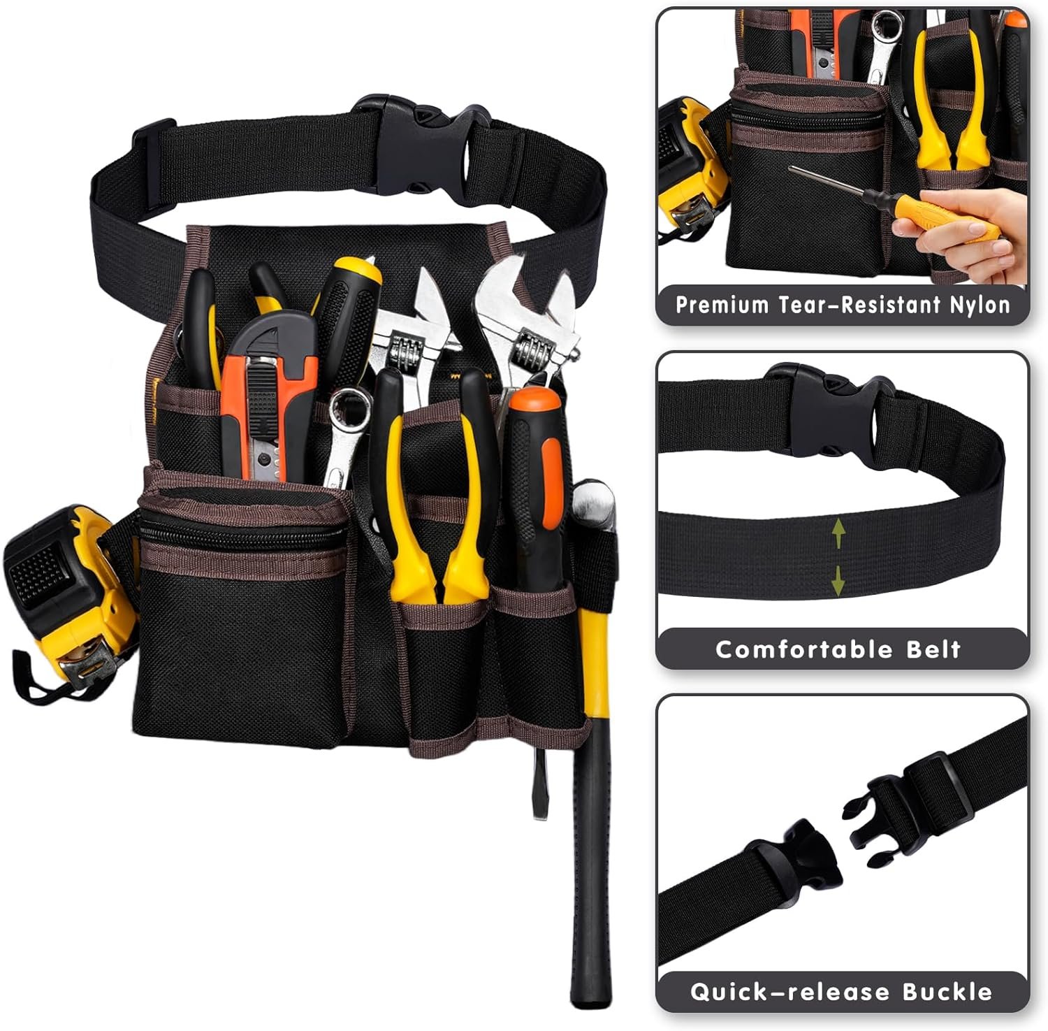 Private Label Tools Pouch with Adjustable Belt, Durable Utility Tool Holder with Custom Logo for Craftsmen Electricians & Handymen, Versatile Organizer with Multiple Pockets Tool Slots Supplier