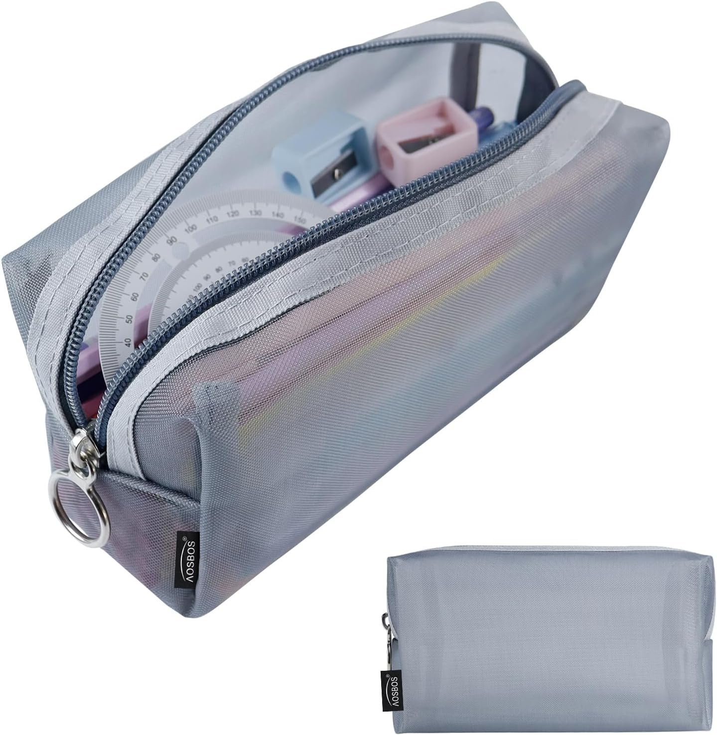 Private Label Large Capacity Pencil Case Organizer Pen Holder with Custom Logo Zipper Clear Pouch Manufacturer