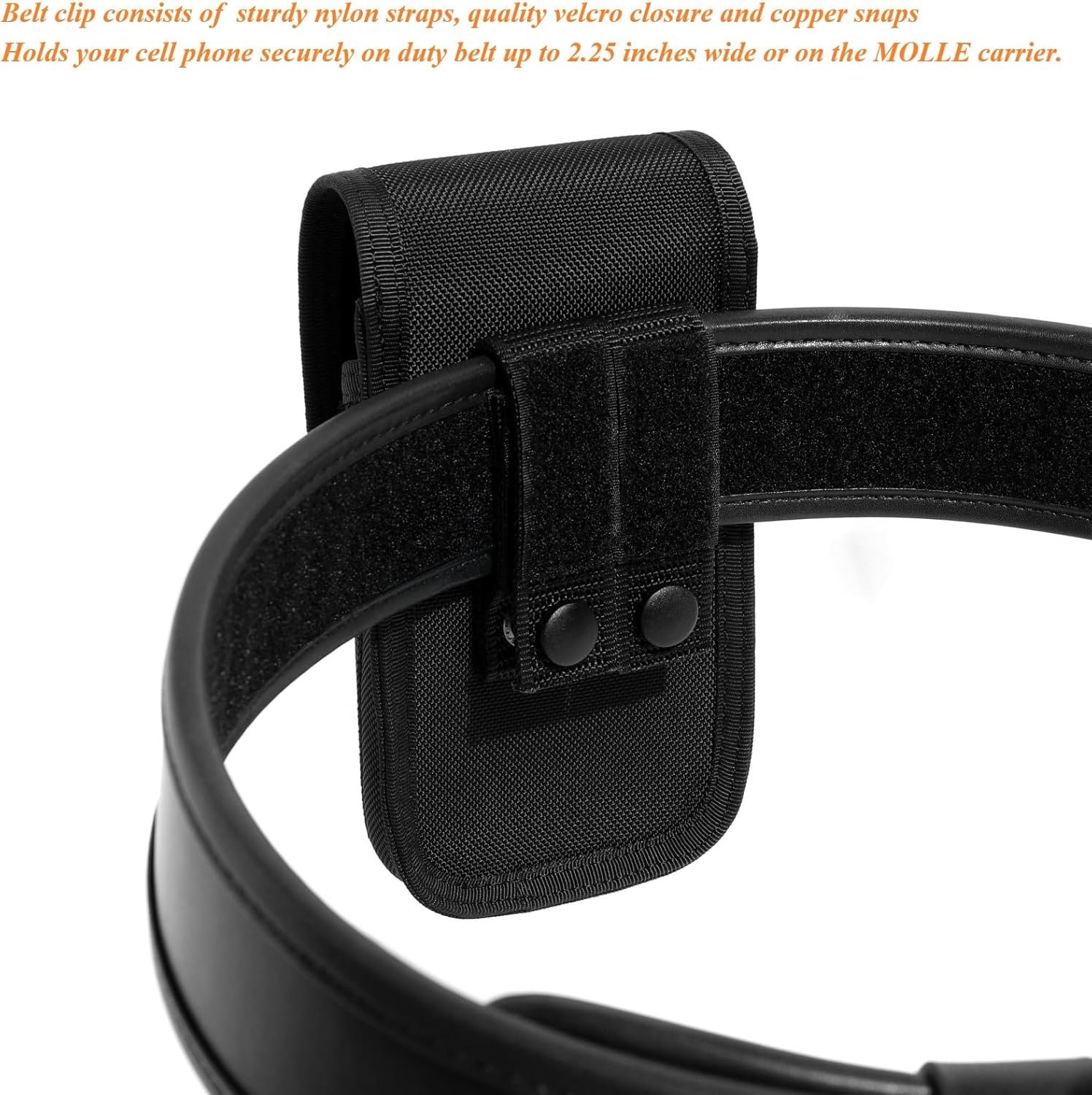 Private Label Tactical MOLLE Dual Phone Holder Holster Pouch Case Manufacturer Heavy Duty Nylon Belt Vest Carrier for Police LE Security EMS EMT Field Outdoor Black Custom Logo