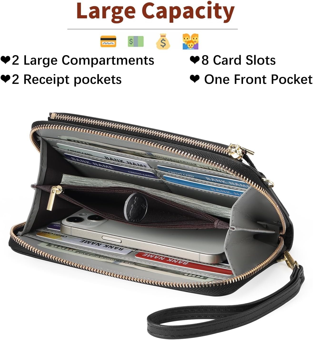 Custom Logo Phone Purse Crossbody Bags for Women Private Label Small Travel Wallet Touch Screen RFID Blocking Manufacturer