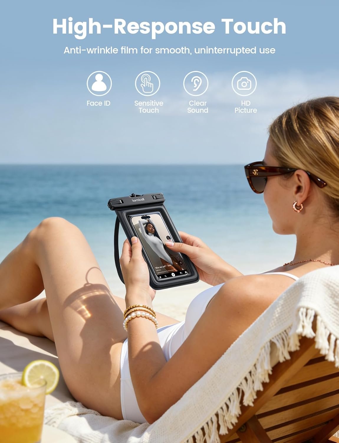 Private Label IP68 Floating Waterproof Phone Pouch [2 Pack][Anti-Pop Lock] Dustproof Dry Bag Case with Custom Logo Lanyard Beach Cruise Essentials for iPhone 17 16 15 Pro Max Galaxy S25 4-7.5 Inch - Manufacturer