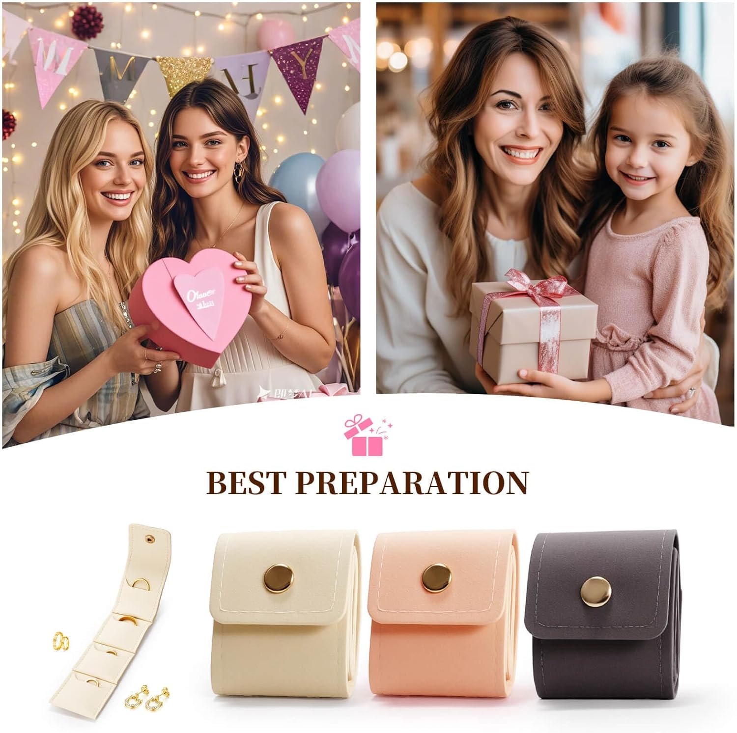 Private Label 3Pcs Mini Travel Jewelry Bags Foldable Multifunctional Pouches Manufacturer Essential Cases for Rings Mini Rolls Prevents Loss Custom Logo