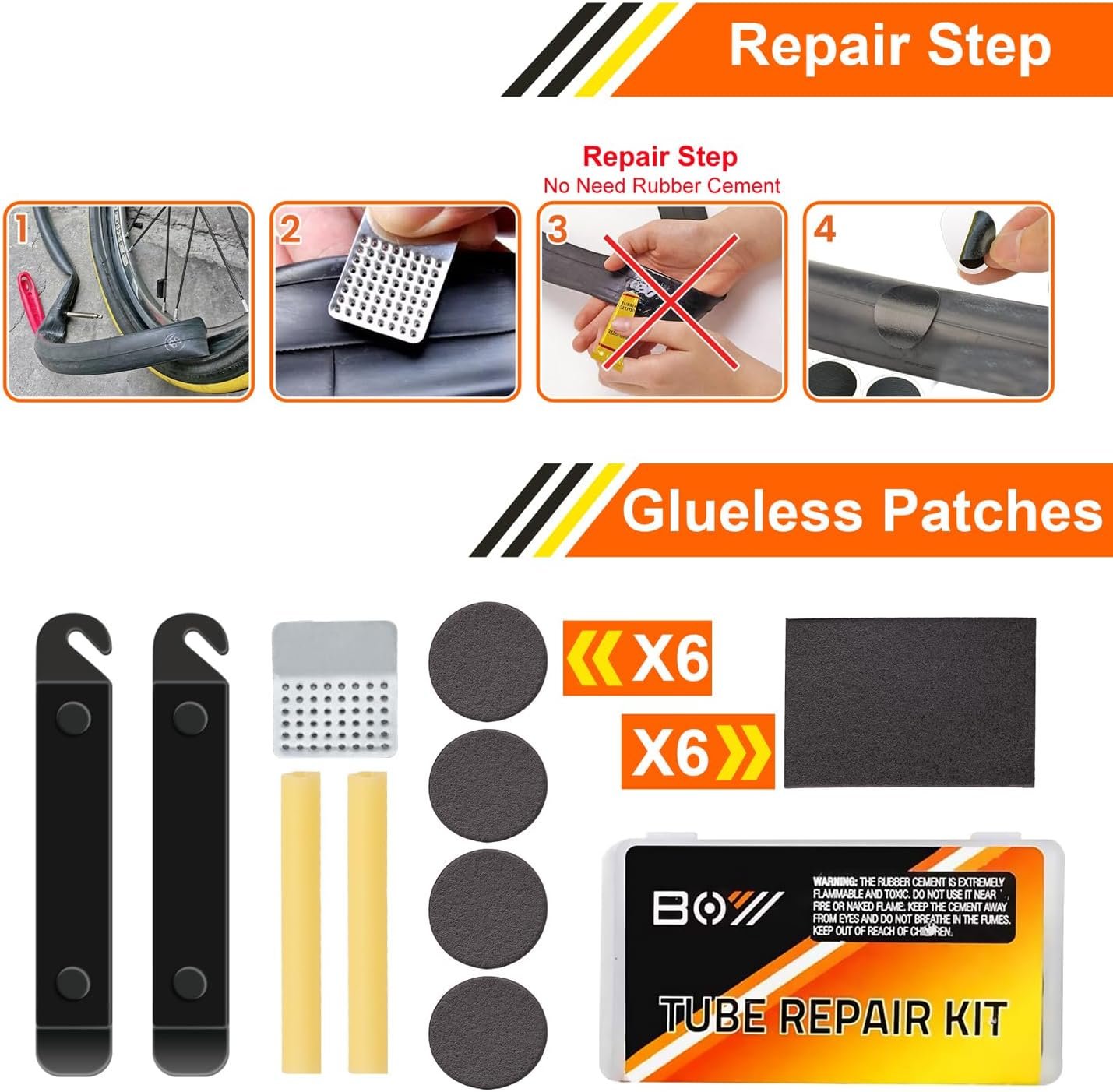 Custom Logo Bicycle Repair Bag with Tire Pump, Private Label Portable Tool Kit for Camping Travel Bike Glueless Patches All-in-One Manufacturer Safety Kit