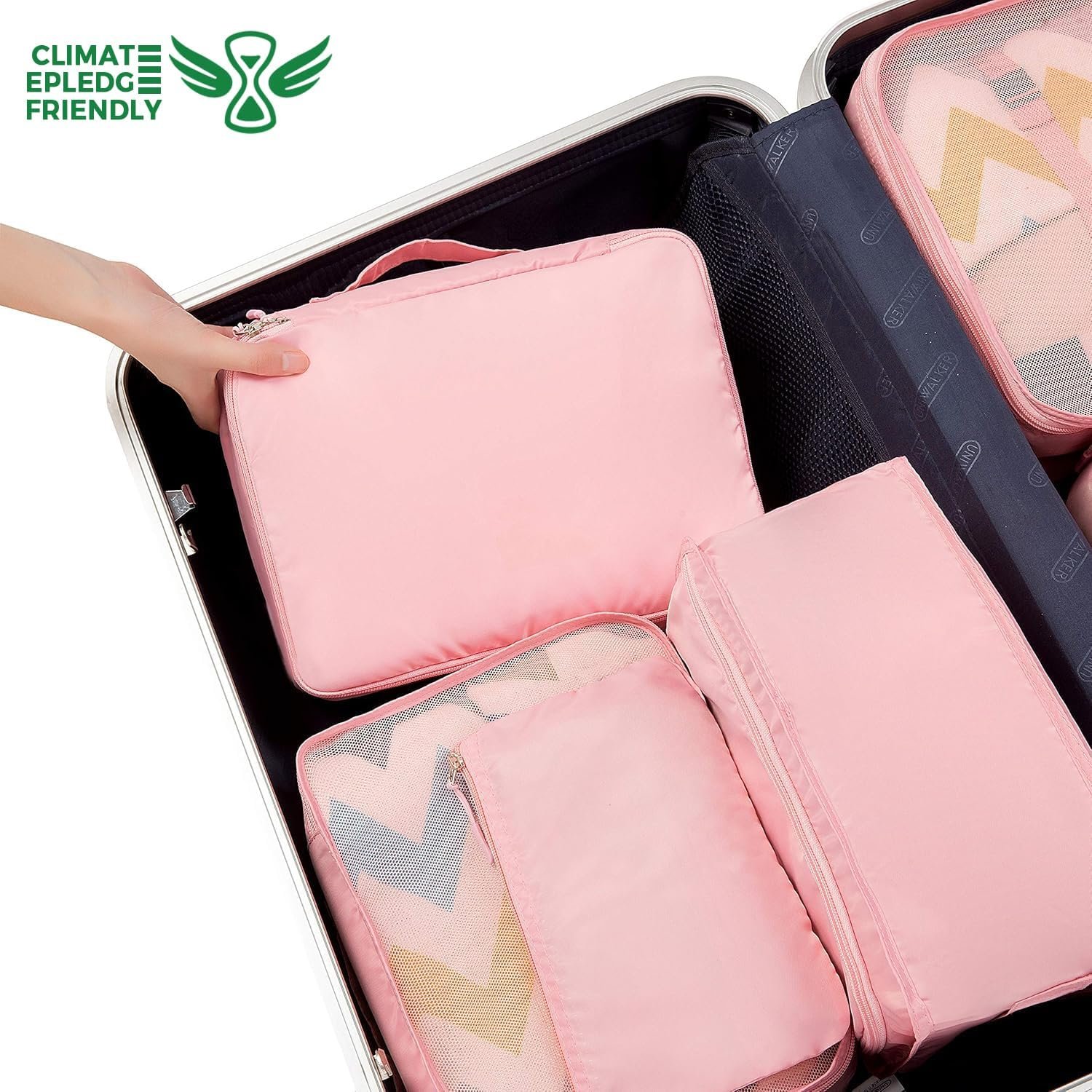 Custom Logo 8 Set Packing Cubes Private Label Luggage Organizers Manufacturer for Travel Accessories - Blush Pink