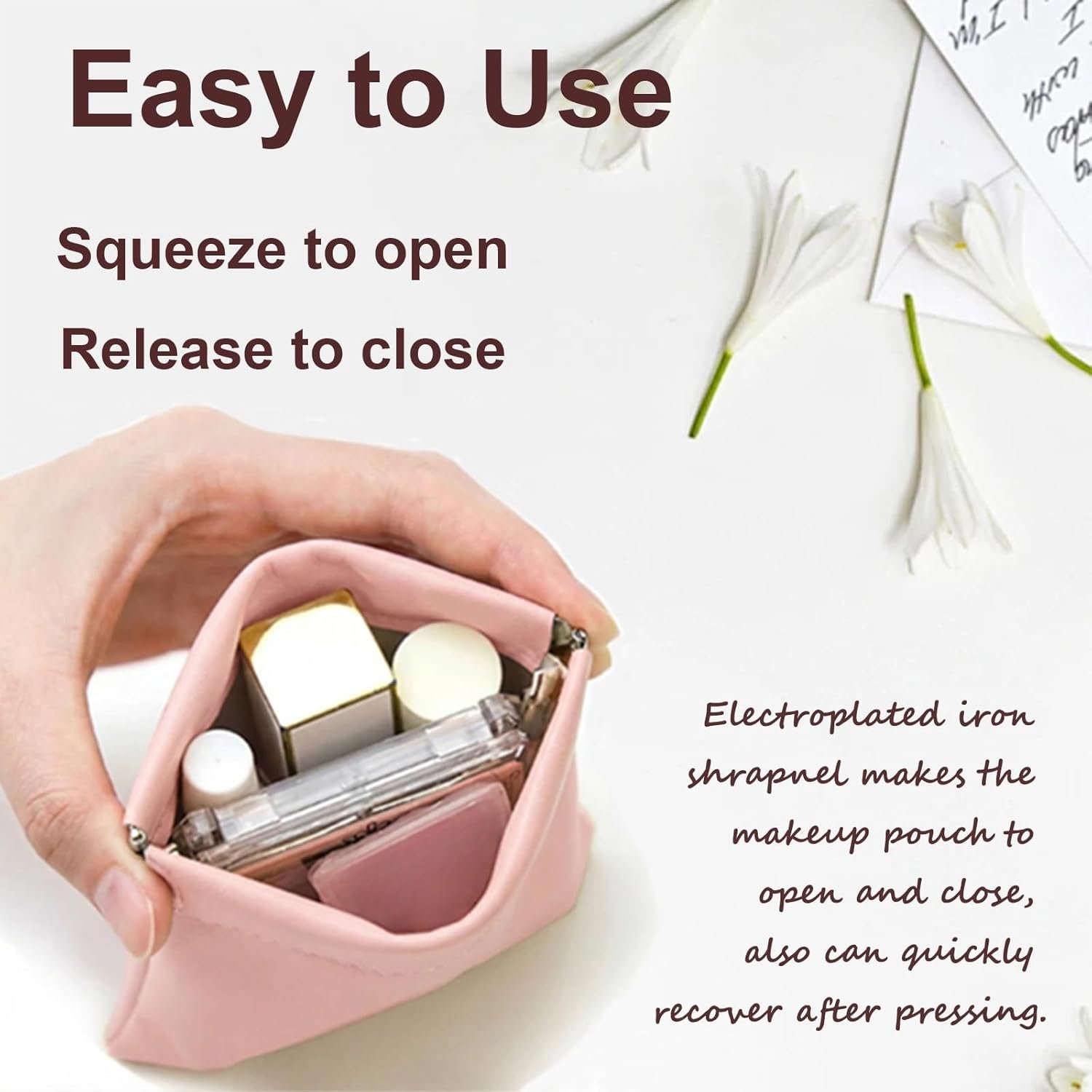 Private Label 4Pcs Small Lambskin Leather Cosmetic Makeup Coin Purse Organizer Pouches for Purse Custom Logo Snap Closure Waterproof Portable Lipstick Bags Manufacturer