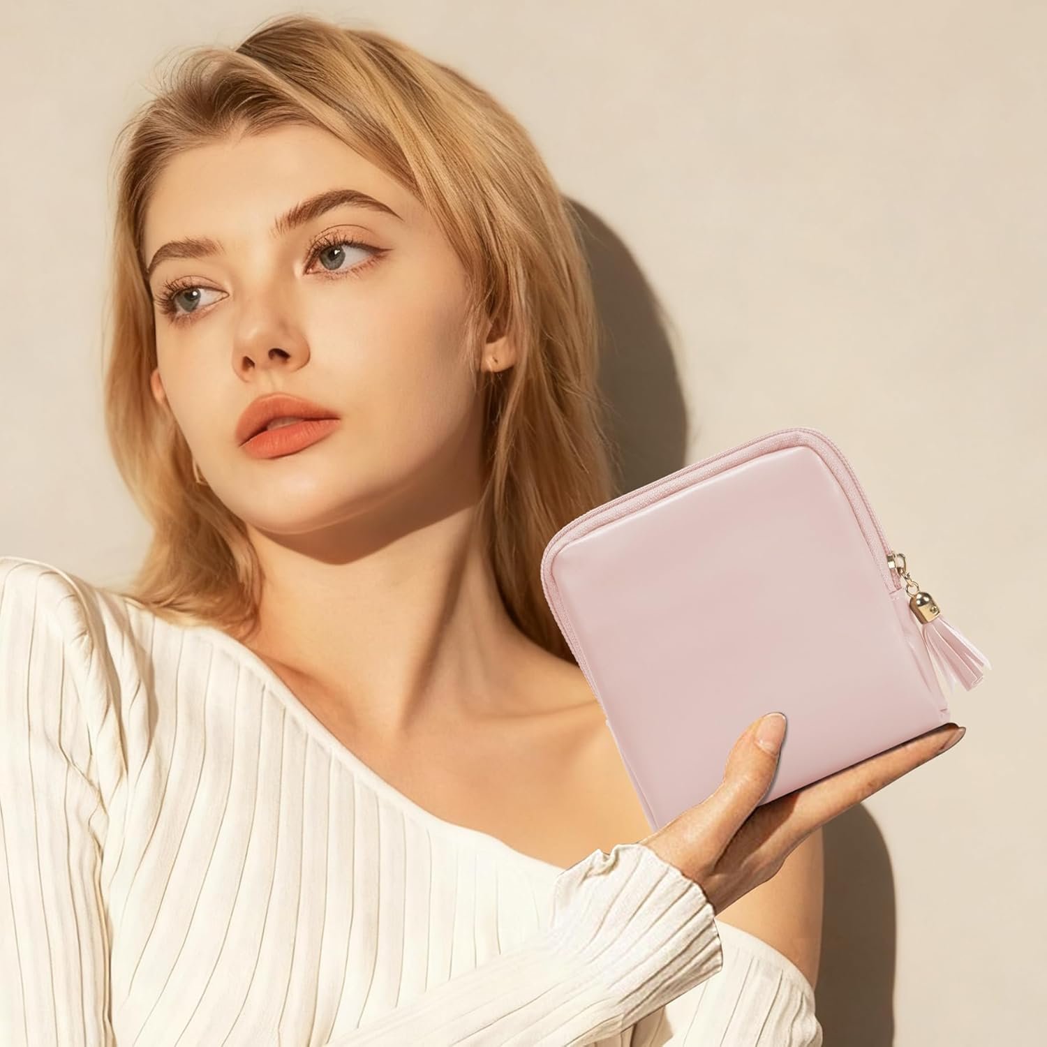 Private Label Mini Small Travel Jewelry Case with Zipper Portable Velvet Pouches for Necklaces Earrings Rings Bracelets Custom Logo Travel Essentials Gifts for Women Girls Blush Manufacturer