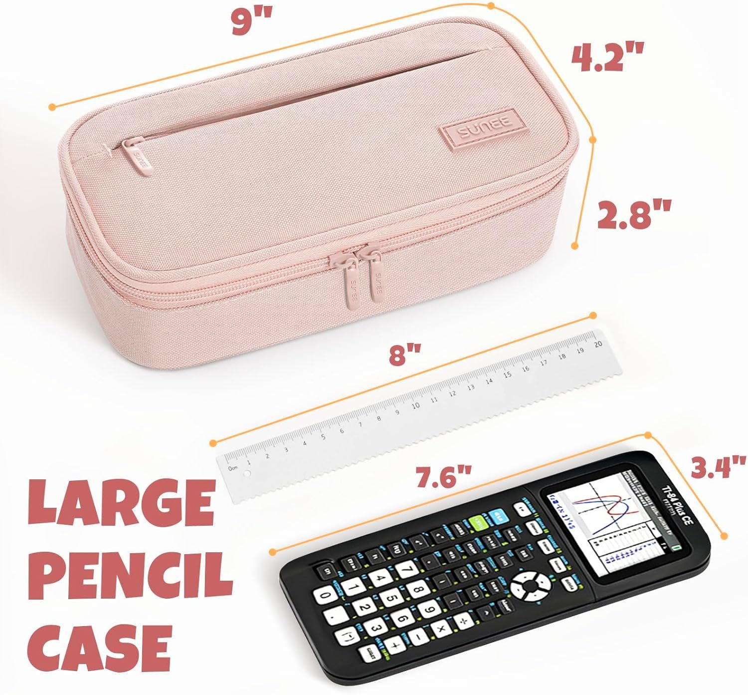 Custom Logo Large Capacity 900D Oxford Pencil Case Cute Pencil Pouch Private Label Big Storage Office Stationery Organizer Zipper Pen Makeup Bag Manufacturer Back to School Supplies Pink for Teens Women Men