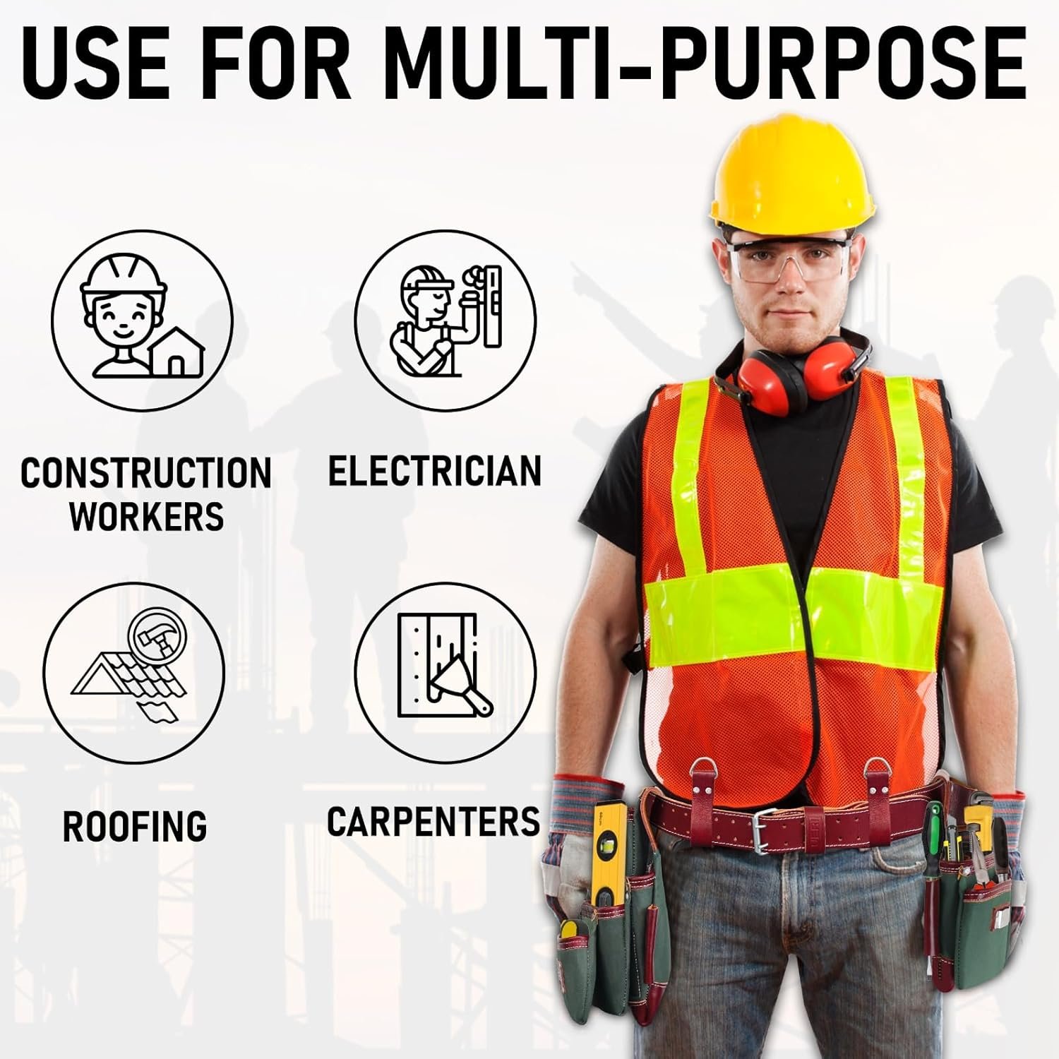 Private Label Tool Belt for Men Heavy Duty 1680D Double Layer Nylon & Grain Leather Adjustable Padded Belt 19 Pockets Hammer Holder Custom Logo Factory for Carpenters Framers Construction