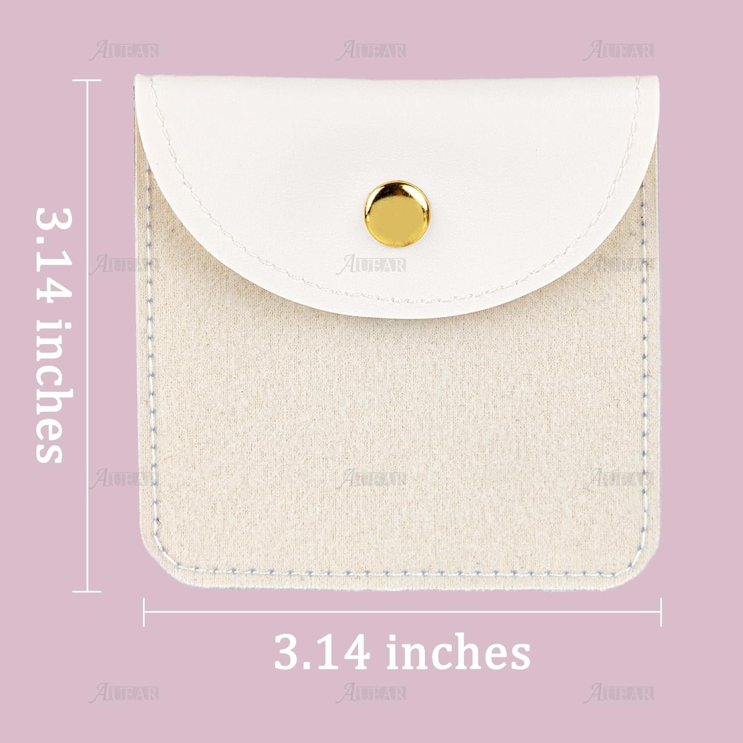 Private Label 12 Pack Custom Logo Clear Mini Leather Jewelry Storage Pouches for Earrings Necklaces Bracelets White Manufacturer