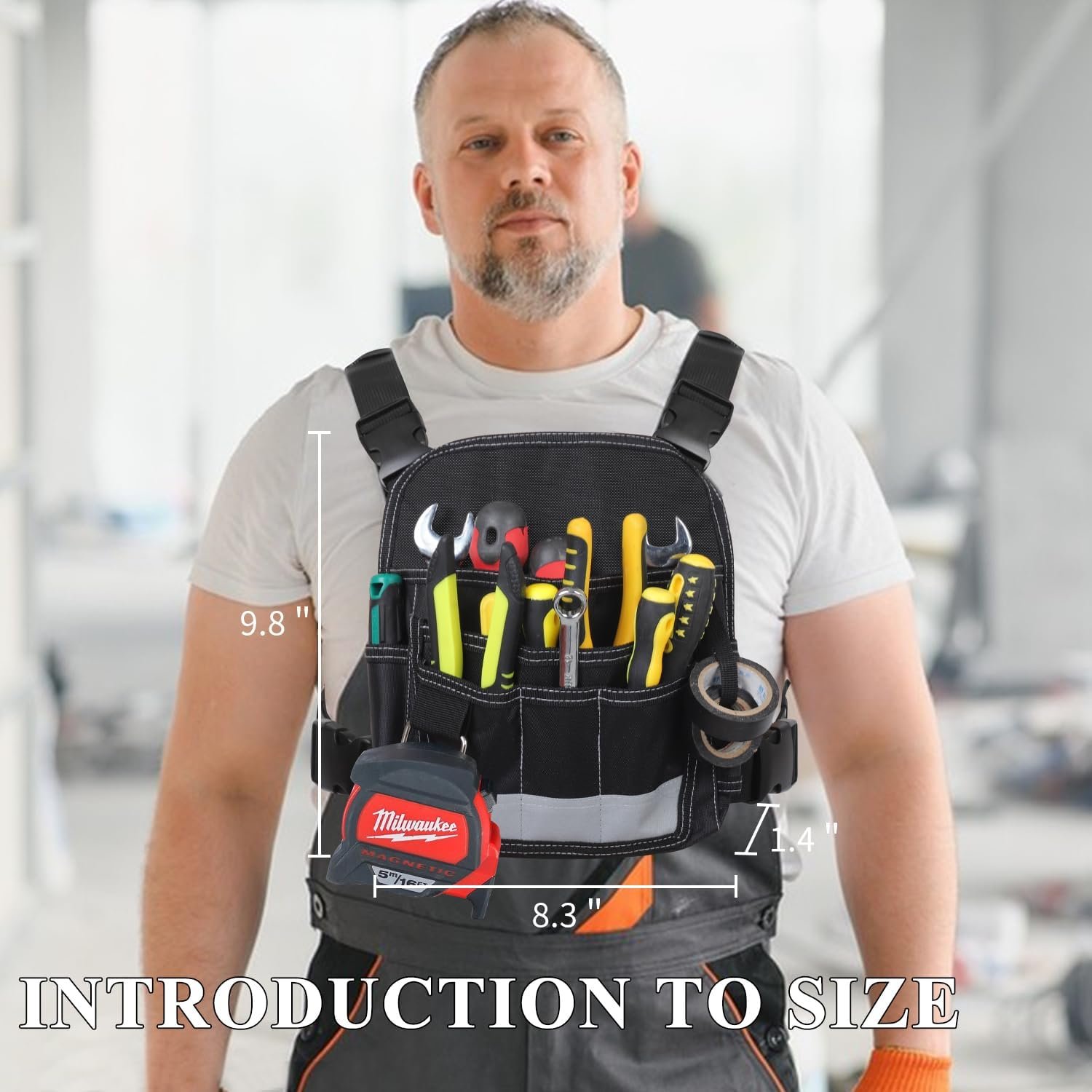 Private Label Heavy Duty 13-Pocket Electrician Tool Pouch Custom Logo Portable Adjustable Organizer Bag for Maintenance Technicians Carpenters Woodworkers Roofers Manufacturer