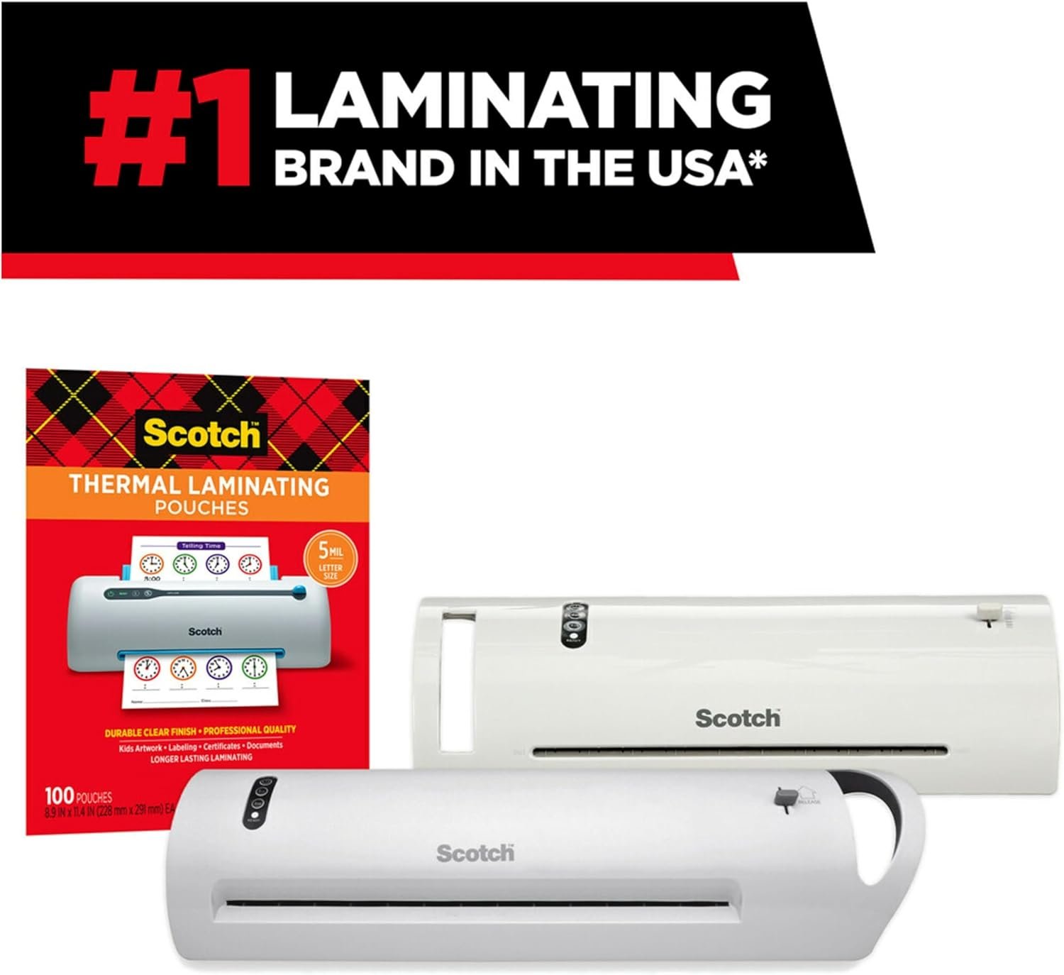 Private Label Thermal Laminating Pouches 200 Count Clear 3 mil Custom Logo Fits Letter Sized Paper 8.9 in × 11.4 in Manufacturer