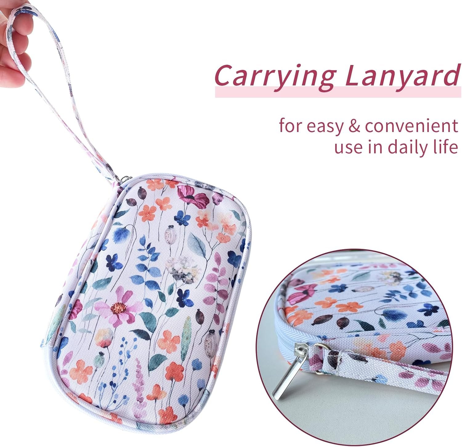 Custom Logo Electronics Organizer Travel Case Private Label Cable Tech Pouch for Chargers Cables Phones Flash Drives Bohemian Leaves Manufacturer