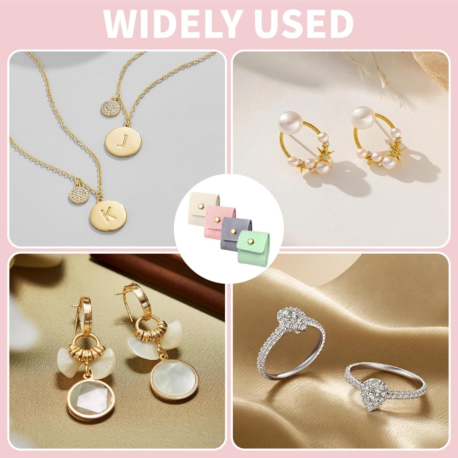 Custom Logo 4Pcs Travel Jewelry Organizer Private Label Small Roll Bag with Buckle Foldable Case for Earrings Rings Necklaces Manufacturer