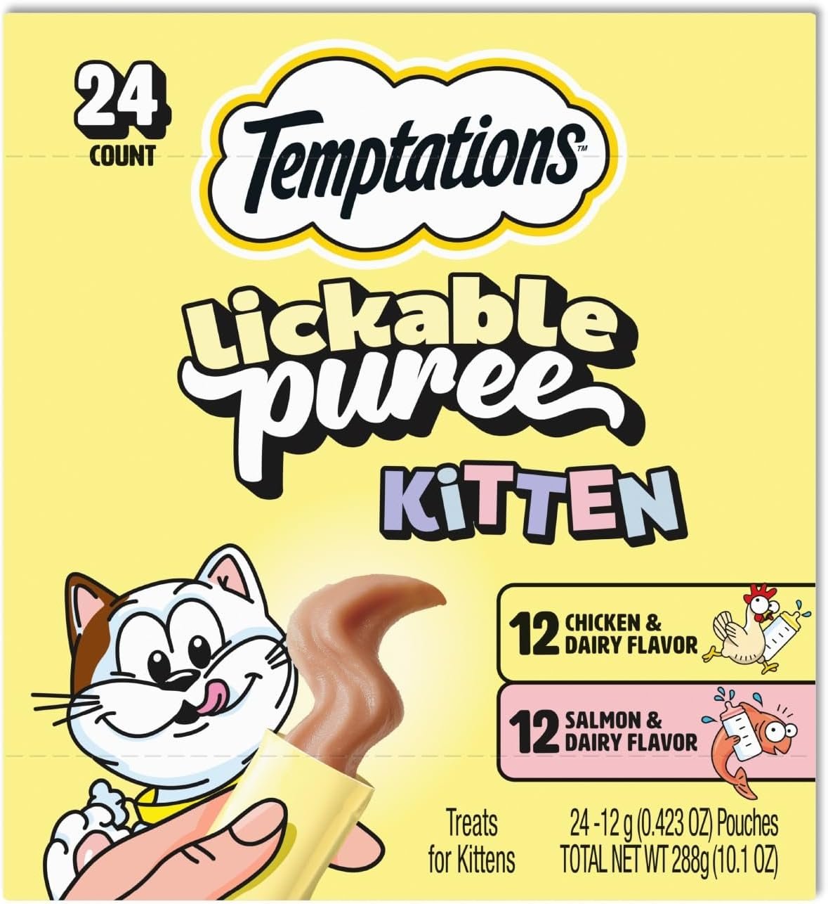 Private Label Lickable Puree Kitten Treats Chicken and Salmon Variety Pack Custom Logo 24 Pouches Manufacturer