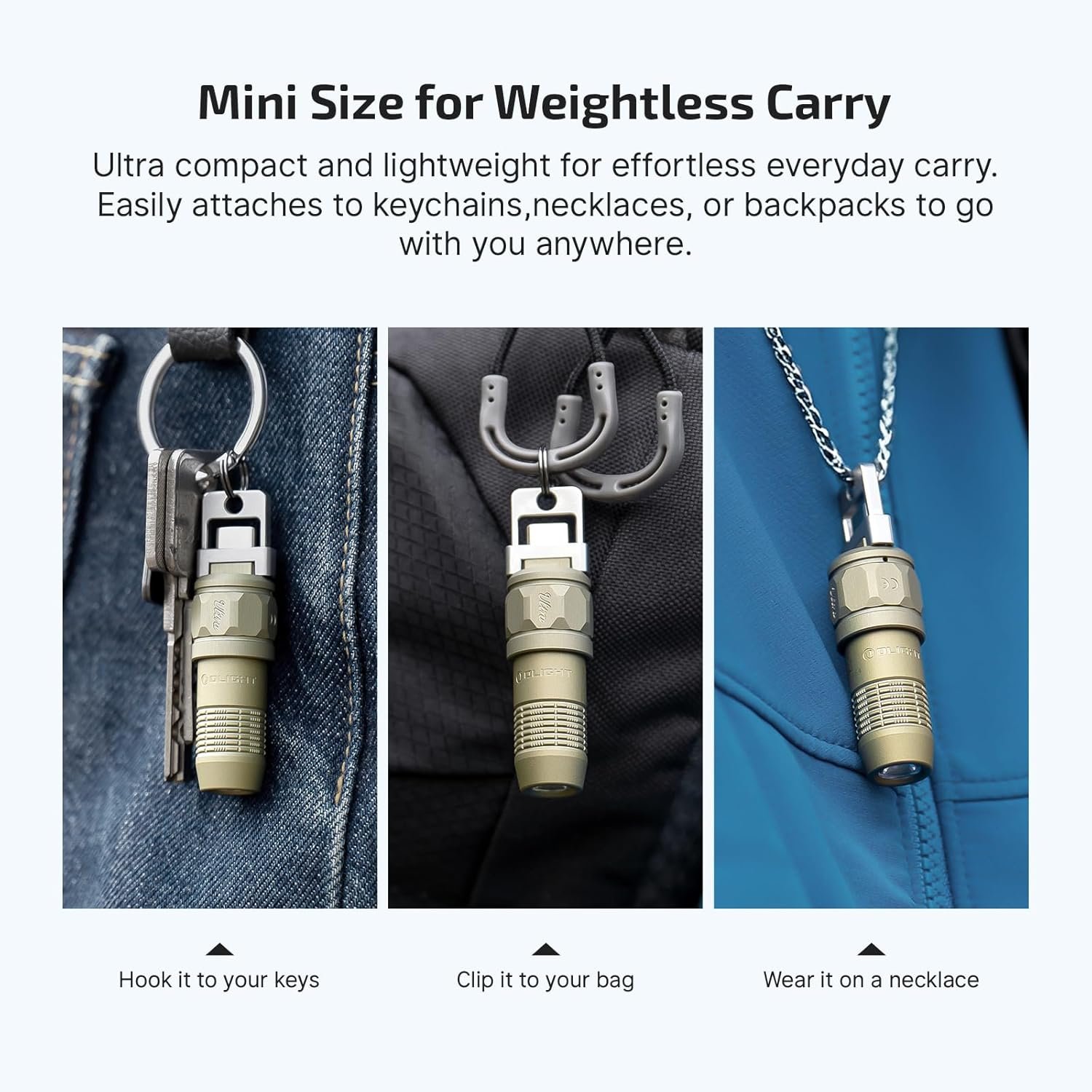 Private Label Rechargeable EDC Flashlight 80 Lumens Mini LED Keychain Light Custom Logo for Pocket Keyring Bag Everyday Carry Emergencies Olive-Green from Manufacturer