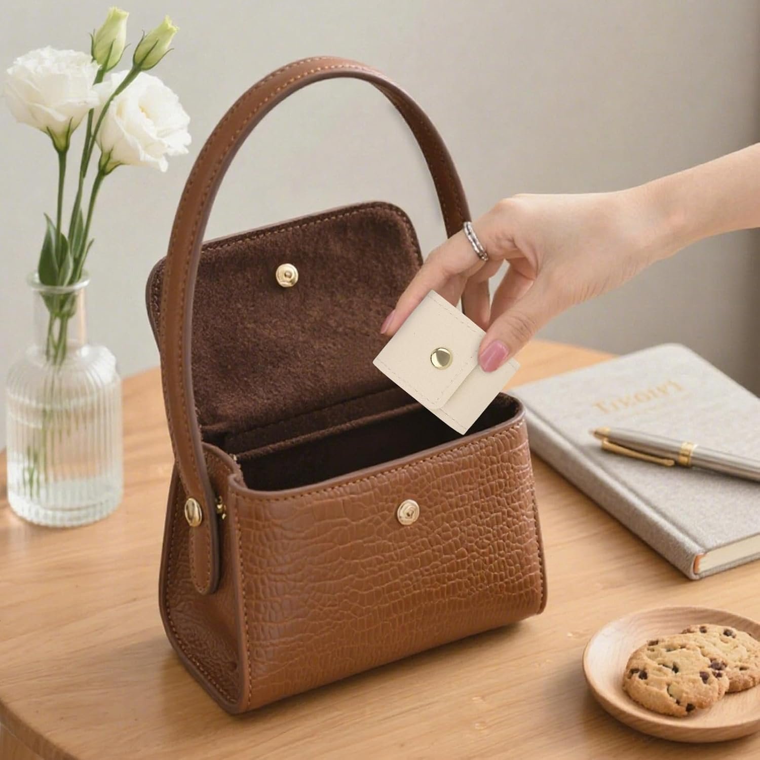 Private Label 3pcs Mini Travel Jewelry Pouches for Women with Custom Logo Small Portable Multifunctional Organizer Bags Tiny Cases for Earrings Rings Necklaces Manufacturer (Pink, Gray, Beige)