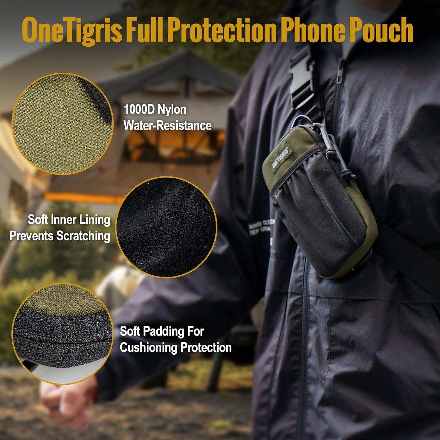 Factory Direct MOLLE Cell Phone Pouch Holster Holder for Men's Belt Private Label Fits iPhone 17 Pro Max/Air/17/16/15/14/13/12/11/X/XR/XS/8 Plus/7/6 Galaxy S25 Ultra/s25/S24/S23/S22/S21 with Custom Logo