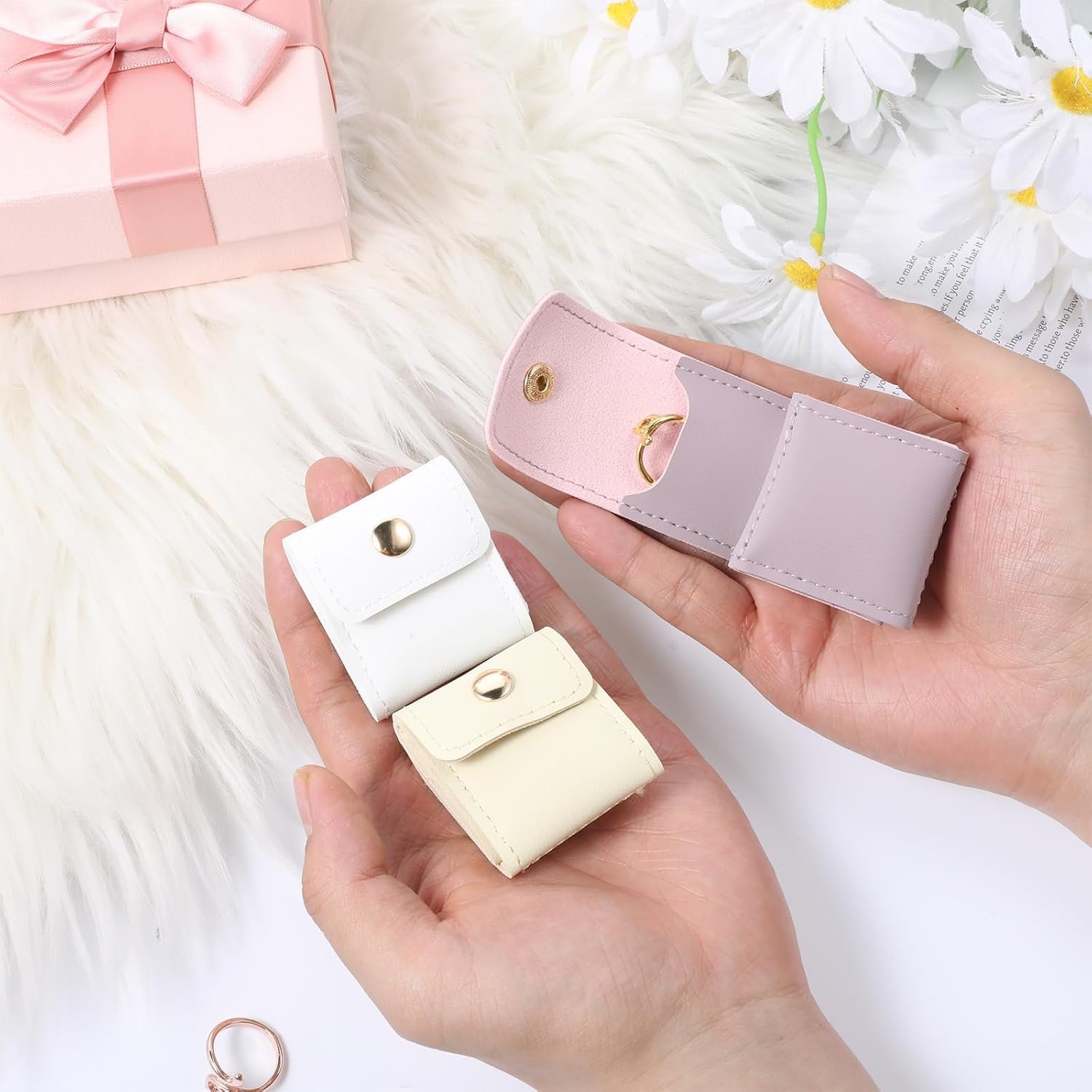 Private Label Small 3 Pack Mini Travel Jewelry Case Holders Lightweight Foldable Pouches with Custom Logo for Rings Earrings Necklaces Chain Bracelets Brooches 3 Colors Manufacturer