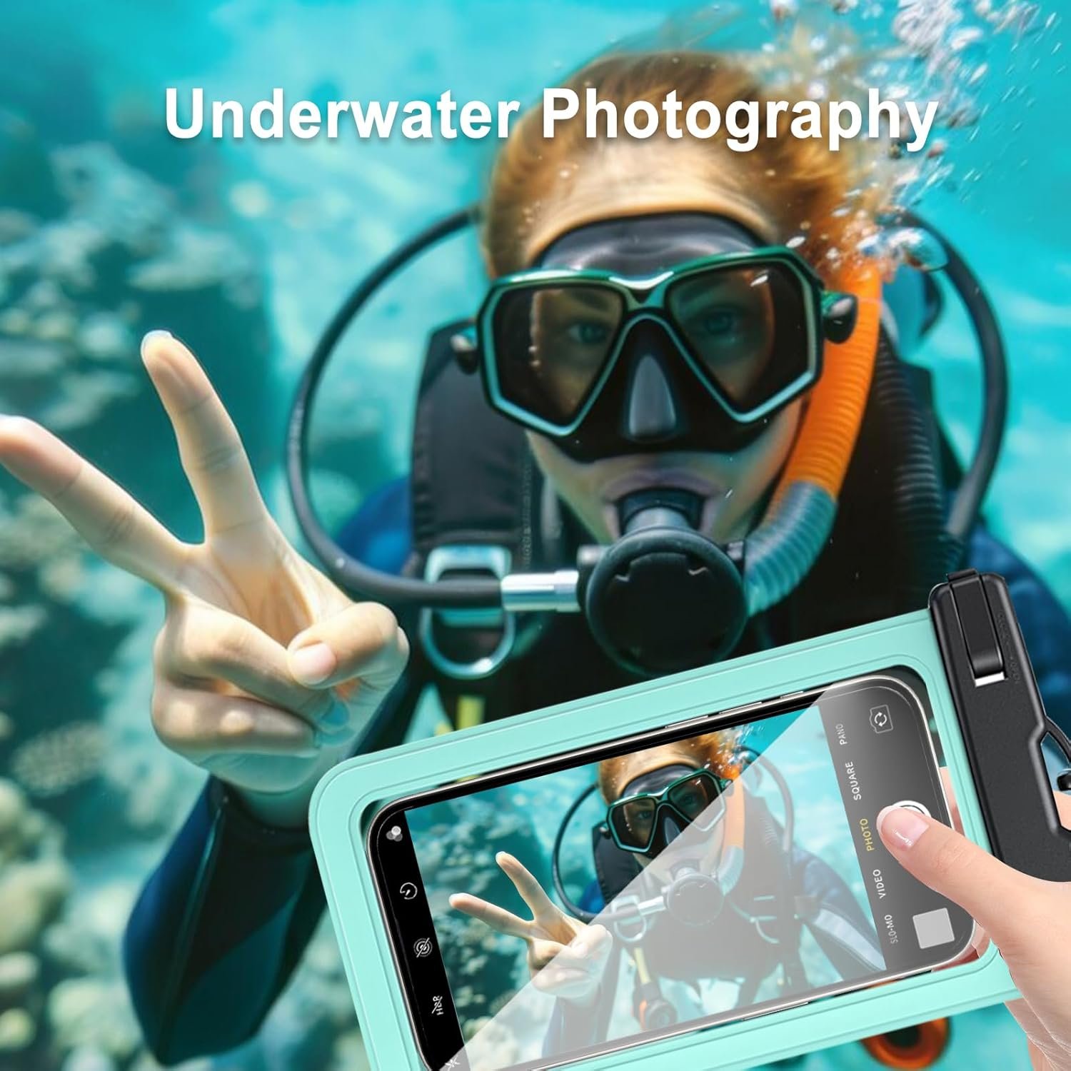 Custom Logo 2 Pack IPX8 Waterproof Phone Pouch with Adjustable Lanyard for Cellphones up to 7.5