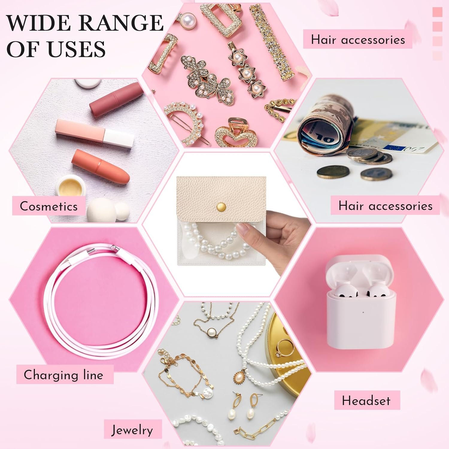 Private Label 18 Pcs 4 x 4 Inch Small Velvet PU Leather Jewelry Travel Pouches with Custom Logo Organizer Bags Manufacturer Beige