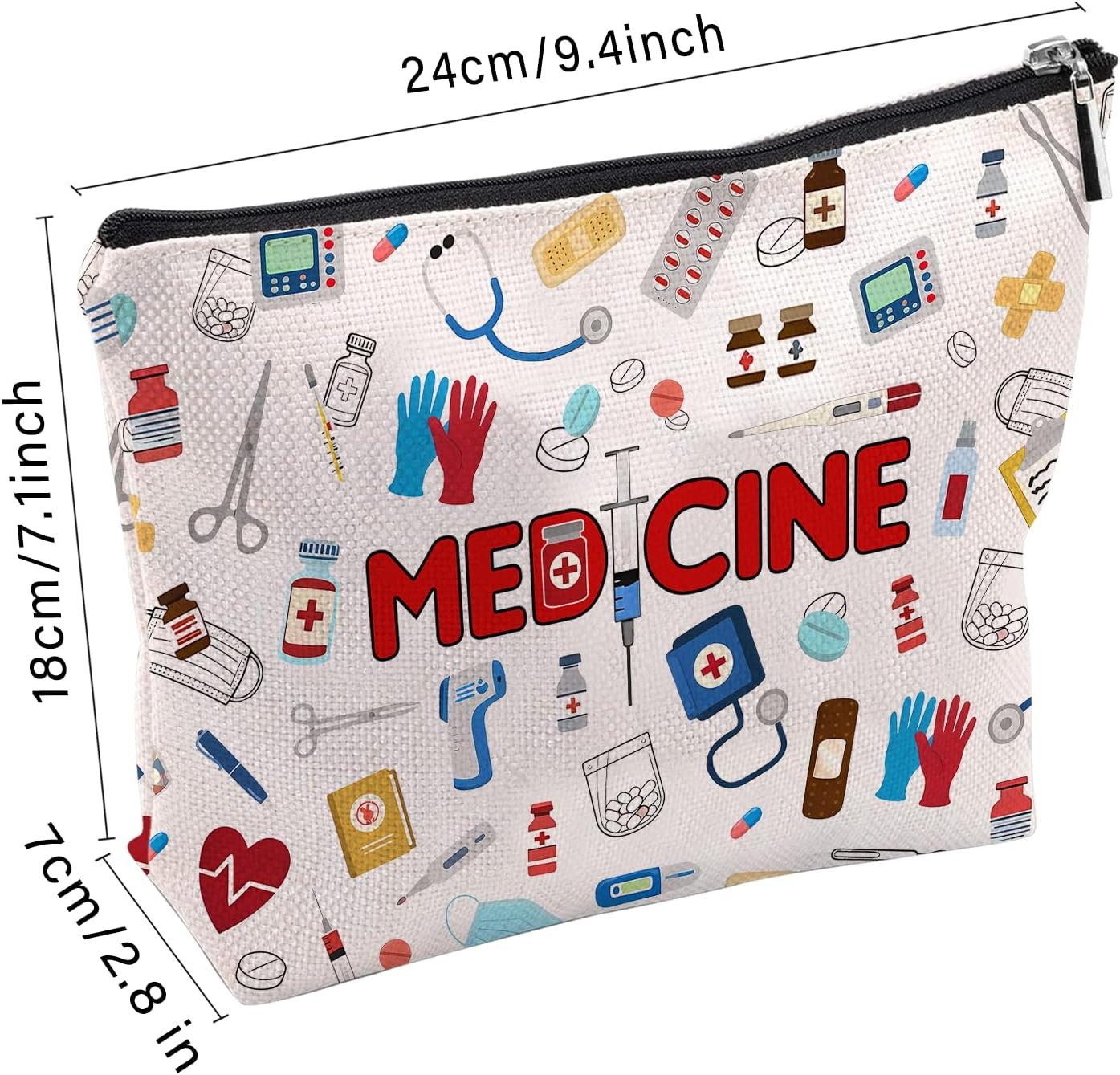 Custom Logo Doctor Makeup Bag, Private Label Medicine Travel Toiletry Pouch with Zipper, Factory Birthday Gifts for Women Mom Sister