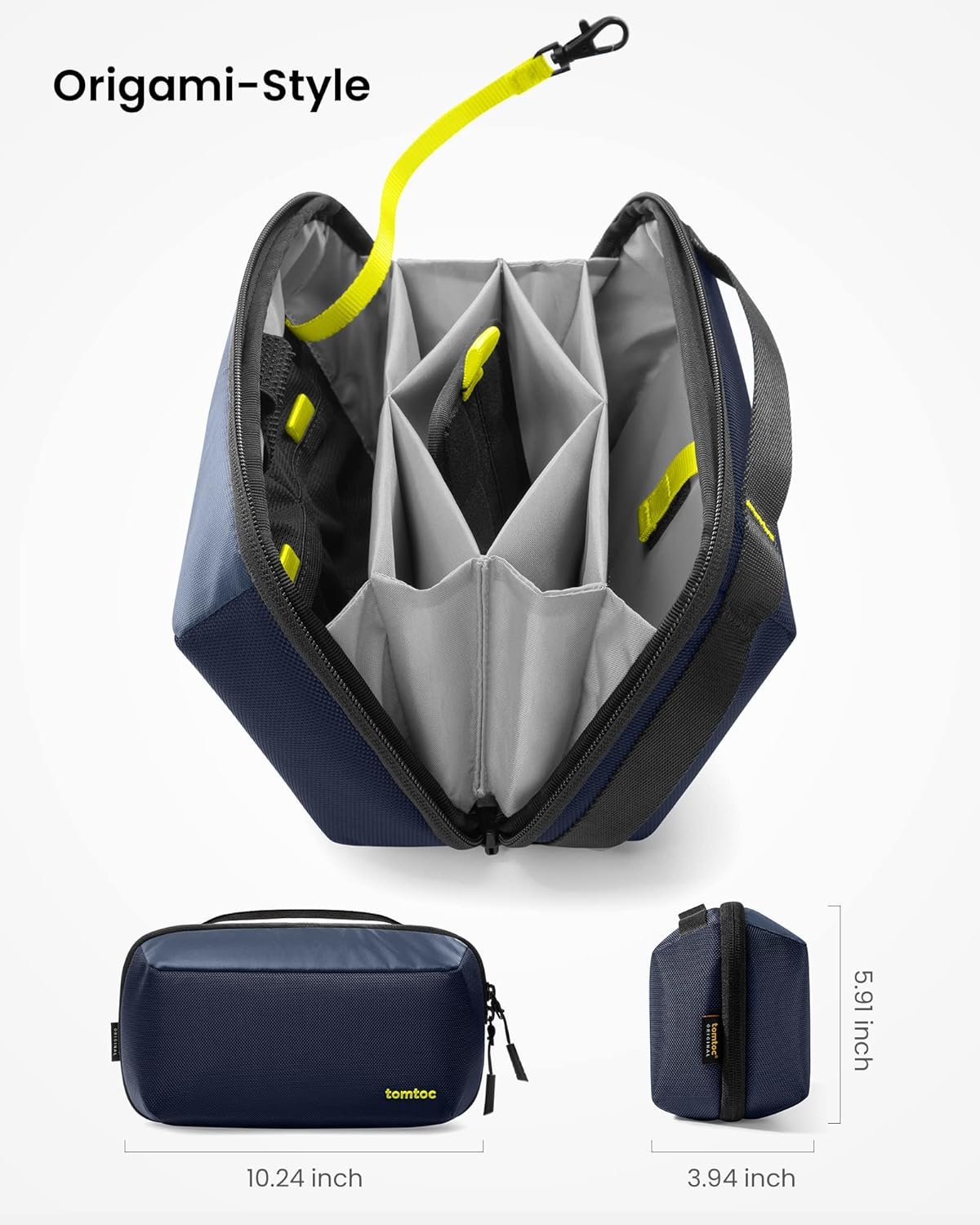 Manufacturer Electronic Organizer Tech Pouch for MacBook Charger Cables Power Bank Hard Drive Cords Custom Logo Water-Resistant Storage Bag with Removable Card Slots USB Adapter Memory Card Blue Private Label