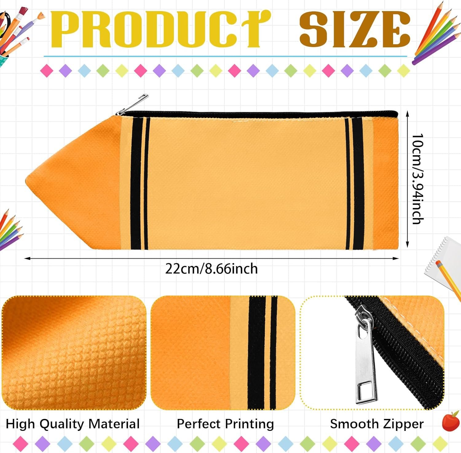 Factory 6 Pcs Bulk Colorful Kawaii Cute Crayon Shaped Pencil Pouches with Zipper Private Label Aesthetic Organizers Custom Logo for Office Supplies