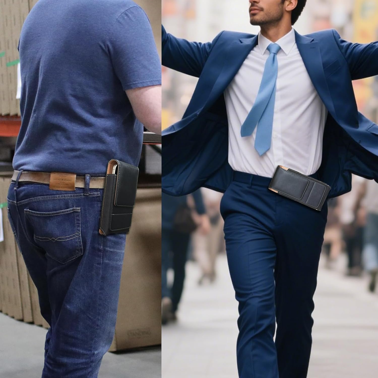 Private Label 360 Rotating Phone Holster Pouch with Belt Clip Custom Logo Phone Holder for iPhone 16 Pro Max 16 Plus 15 14 Pro Max Plus Galaxy S25 Ultra S25+ S24 FE Manufacturer PU Leather Carrying Case for Men Belt