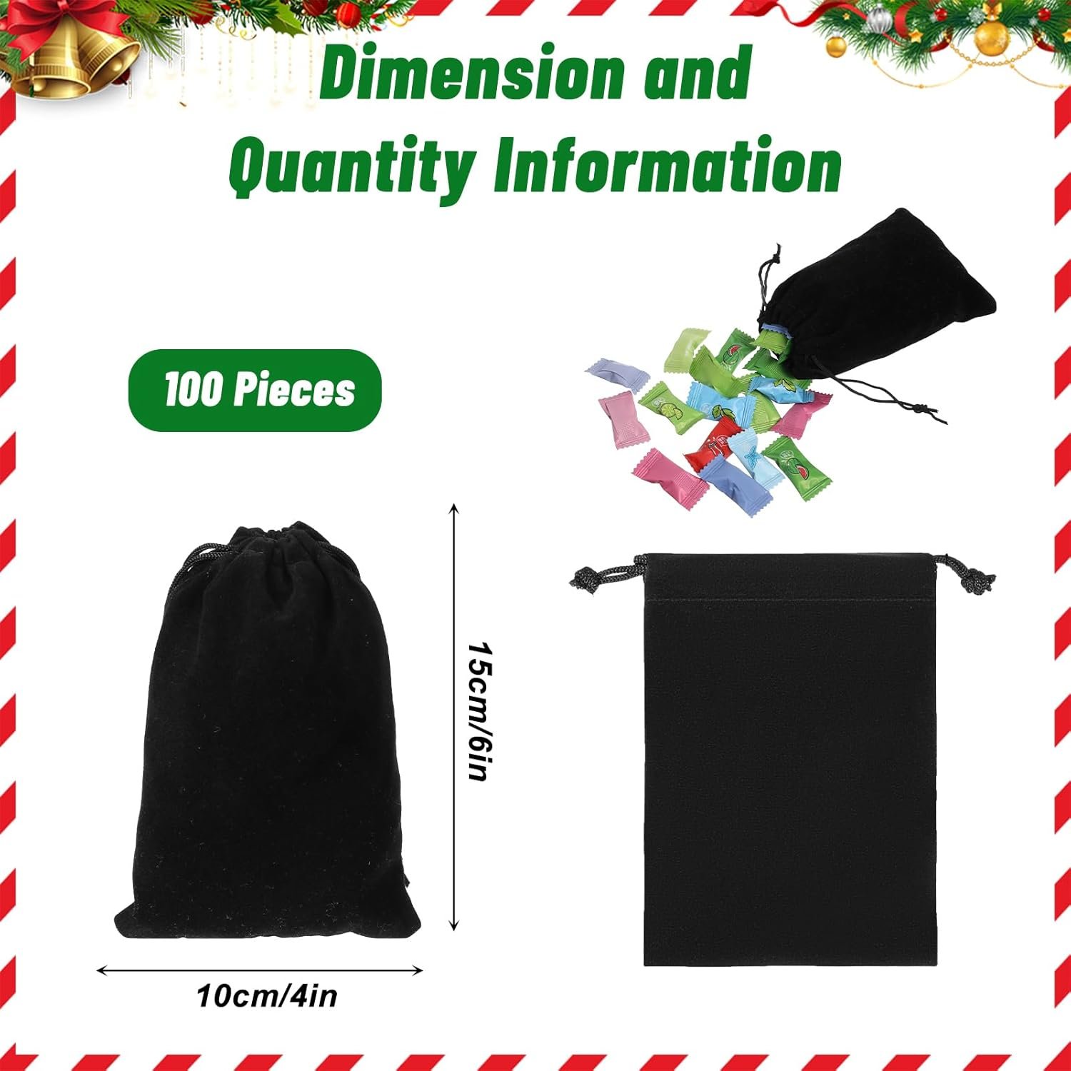 Private Label 100 Pcs 4×6 Inch Black Velvet Drawstring Bags Custom Logo Jewelry Pouches for Bracelets Candy Headphones Beads Gifts Gadgets Supplier