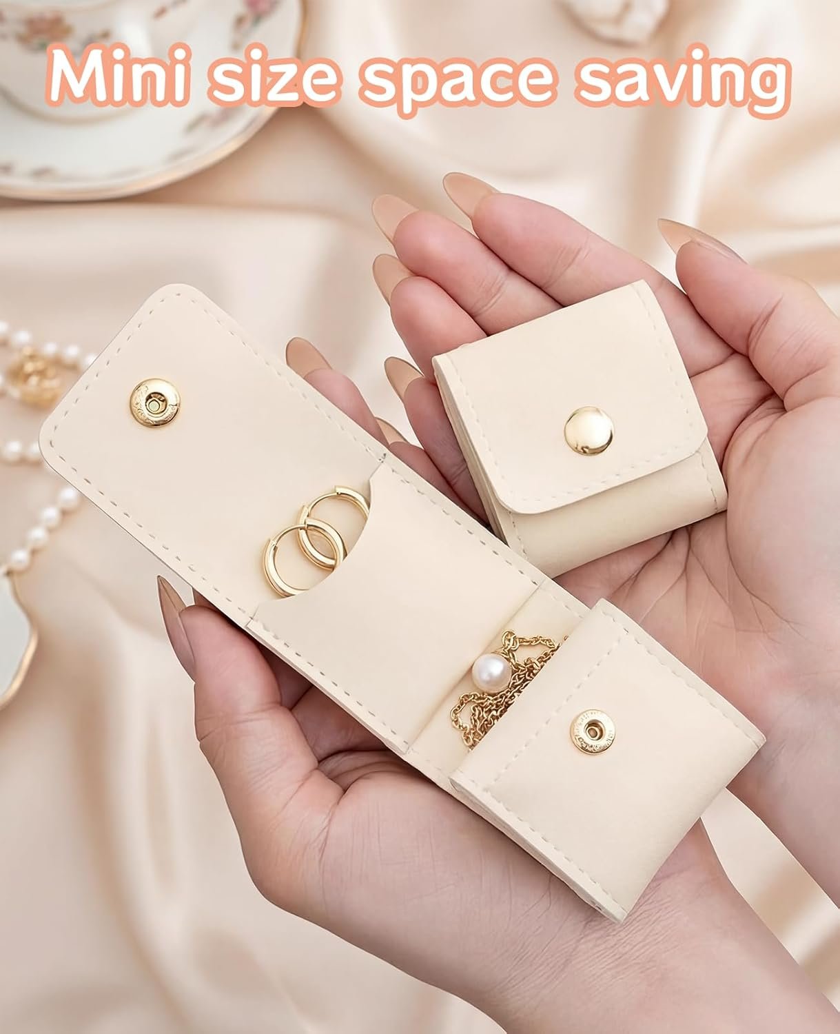 Custom Logo 9 Pcs Mini Travel Jewelry Bag Private Label Foldable Pouch Roll with Buckle for Rings Necklaces Earrings Manufacturer