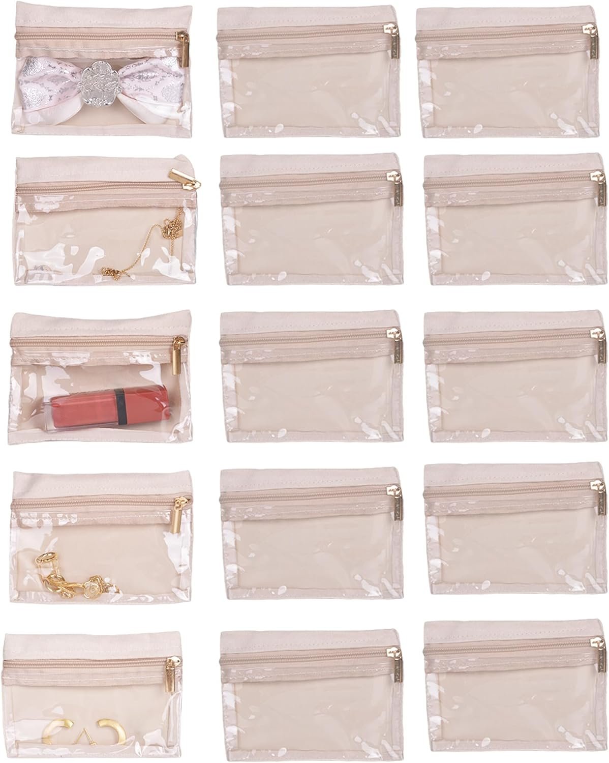 Custom Logo Zipper Jewelry Pouch Bags Private Label Gift Bags for Women and Girls 15 Pcs Manufacturer