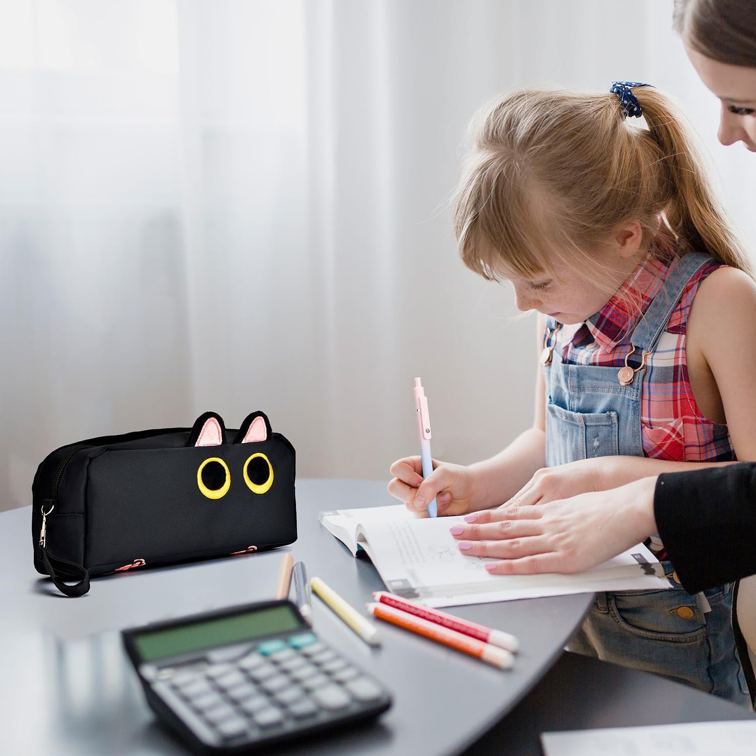 Private Label Large Capacity 3D Cat Pencil Case Custom Logo Pen Bag Pouch Organizer Supplier for Office College School