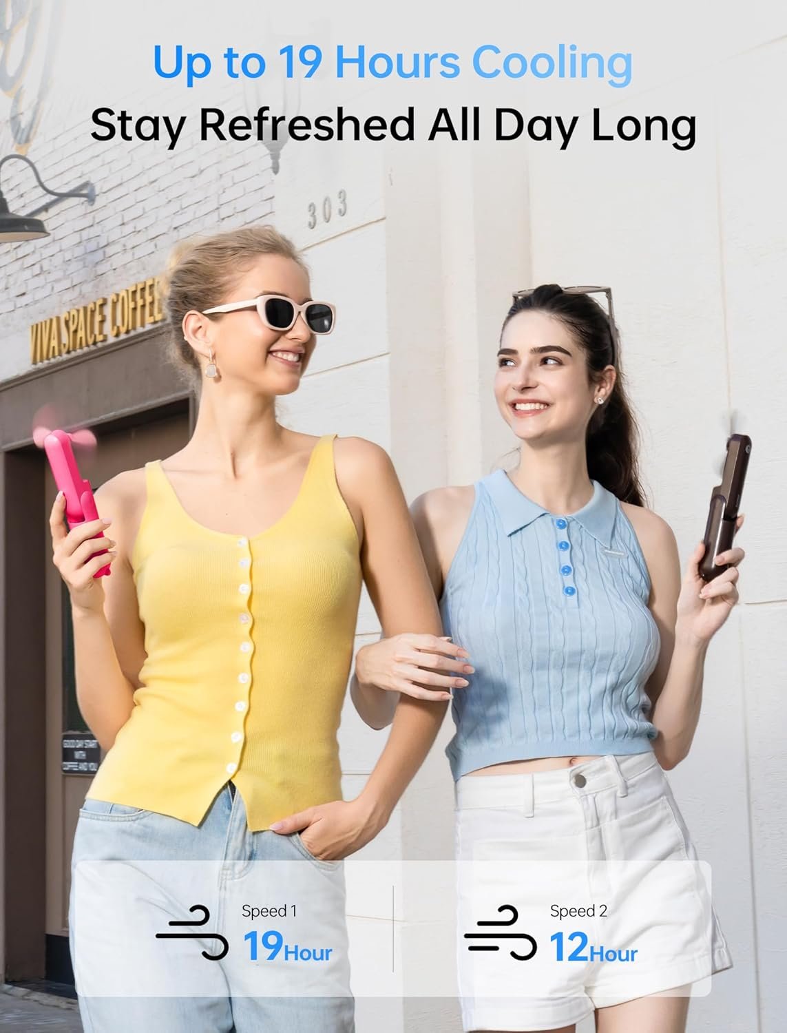 Private Label Handheld Mini Fan Custom Logo 3-in-1 USB Rechargeable Portable Fan [12-19 Working Hours] with Power Bank Flashlight Pocket Design for Travel Summer Concerts Lash Gifts for Women Fuchsia Manufacturer