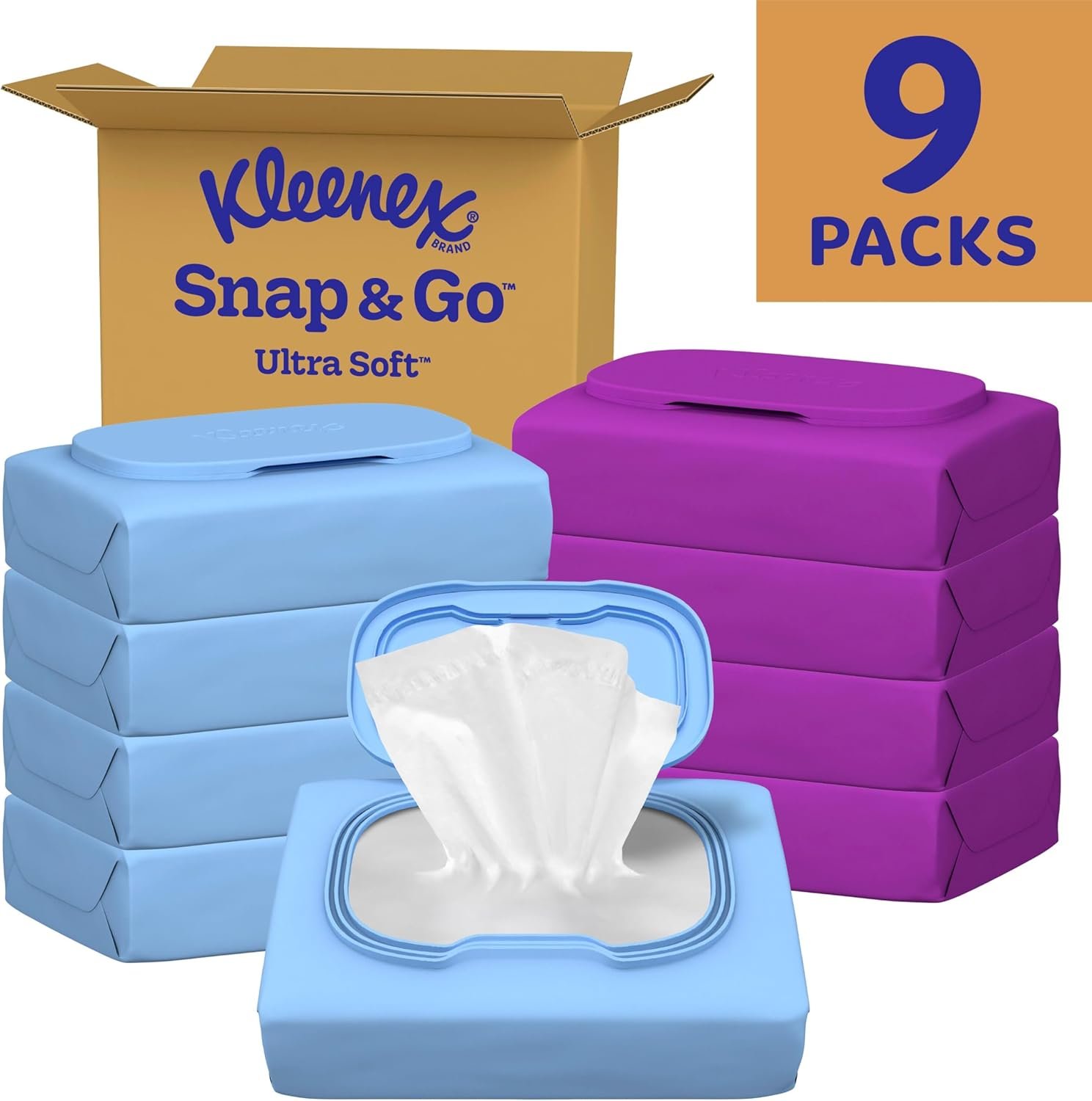Private Label Snap & Go Ultra Soft 3-Ply Facial Tissues Custom Logo 9 On-the-Go Packs 25 Tissues per Pack Manufacturer