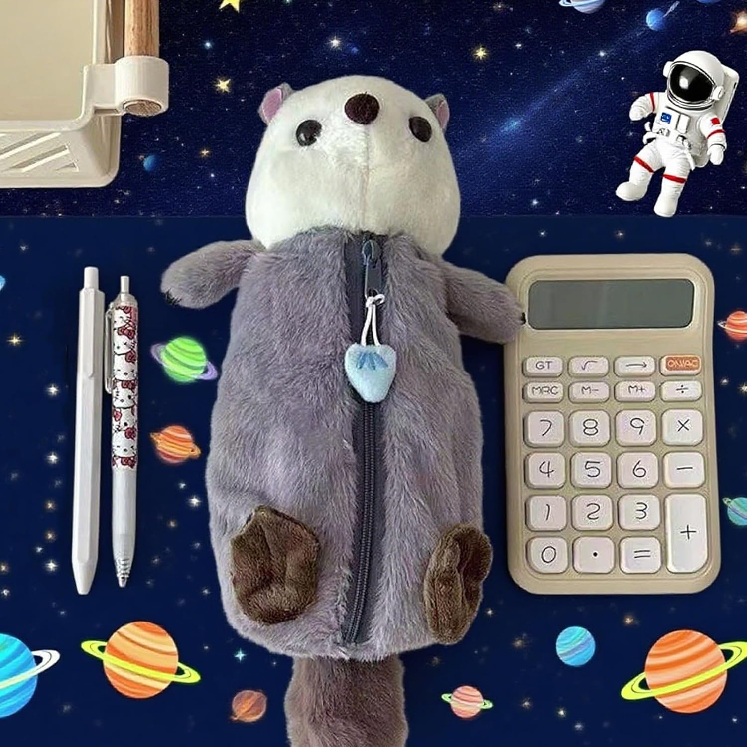 Custom Logo Plush Pencil Case, Cute Large Capacity Zipper Pen Pouch Private Label for Girls and Boys (Sea Otter) Manufacturer