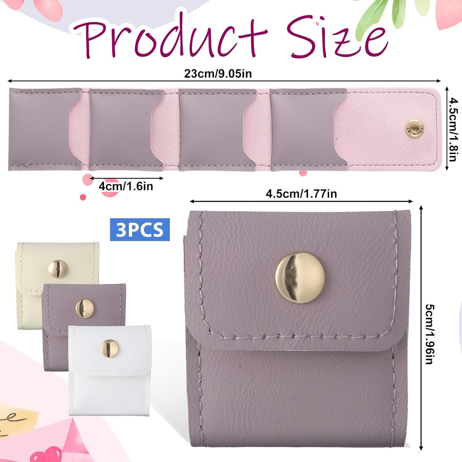 Private Label Small 3 Pack Mini Travel Jewelry Case Holders Lightweight Foldable Pouches with Custom Logo for Rings Earrings Necklaces Chain Bracelets Brooches 3 Colors Manufacturer