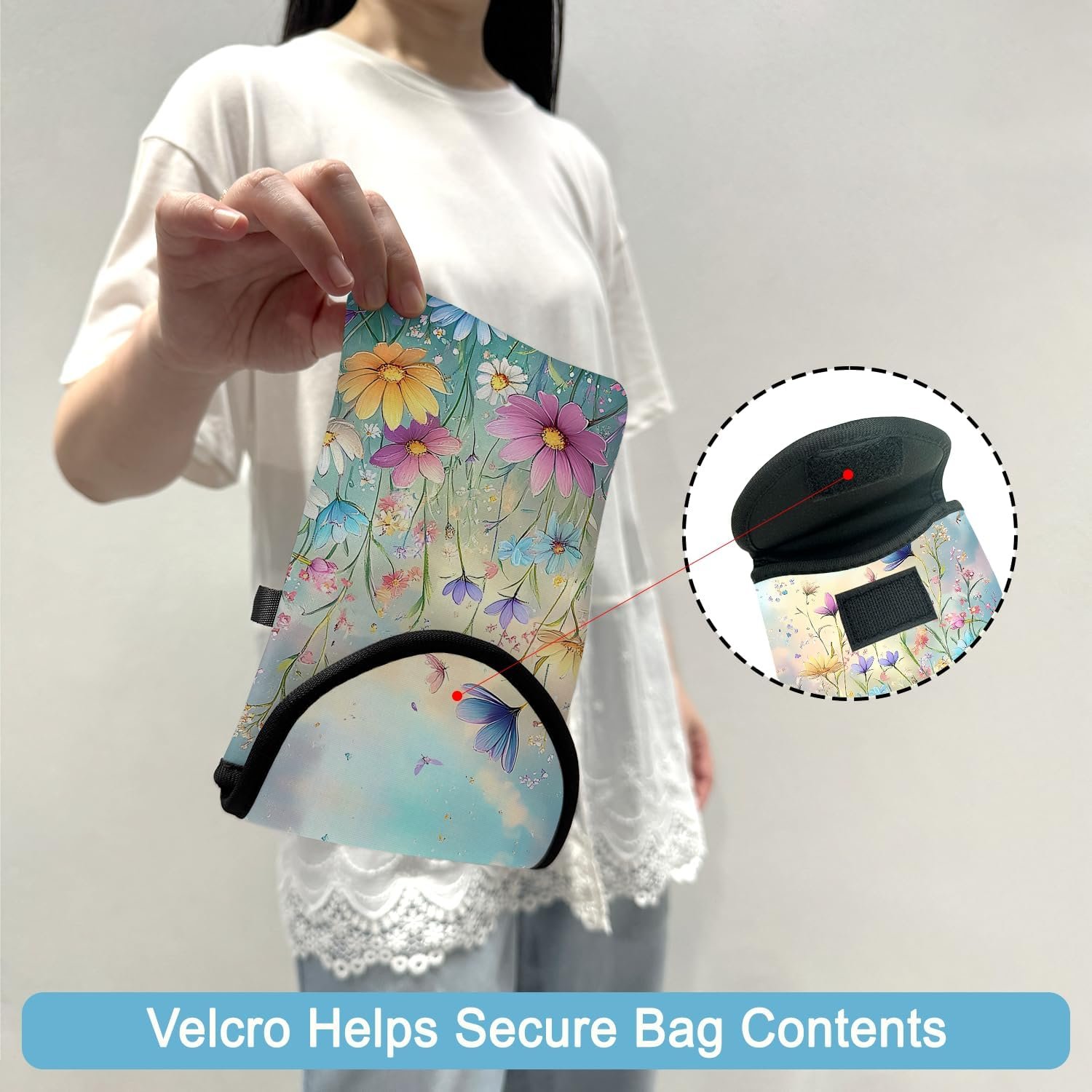 Private Label Neoprene Cell Phone Sleeve Pouch Case Bag with Custom Logo Crossbody Strap Neck Lanyard for Women 7.5 X 4.3 in Colorful Flowers Manufacturer