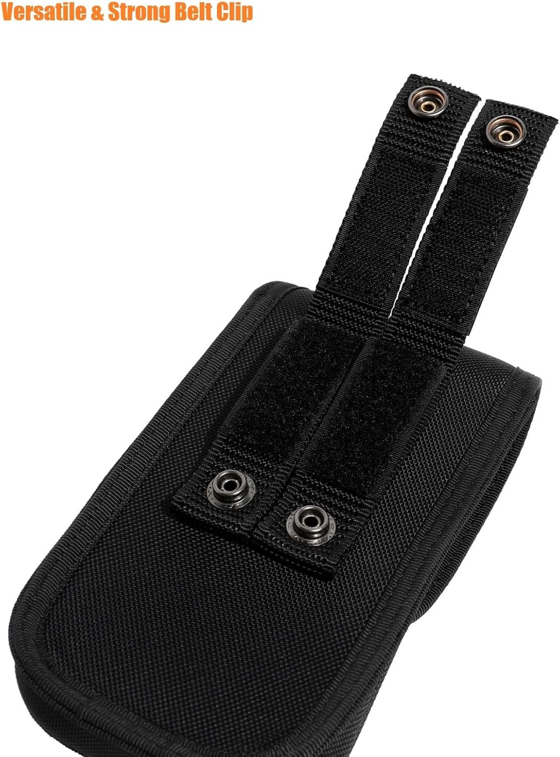Private Label Tactical MOLLE Dual Phone Holder Holster Pouch Case Manufacturer Heavy Duty Nylon Belt Vest Carrier for Police LE Security EMS EMT Field Outdoor Black Custom Logo