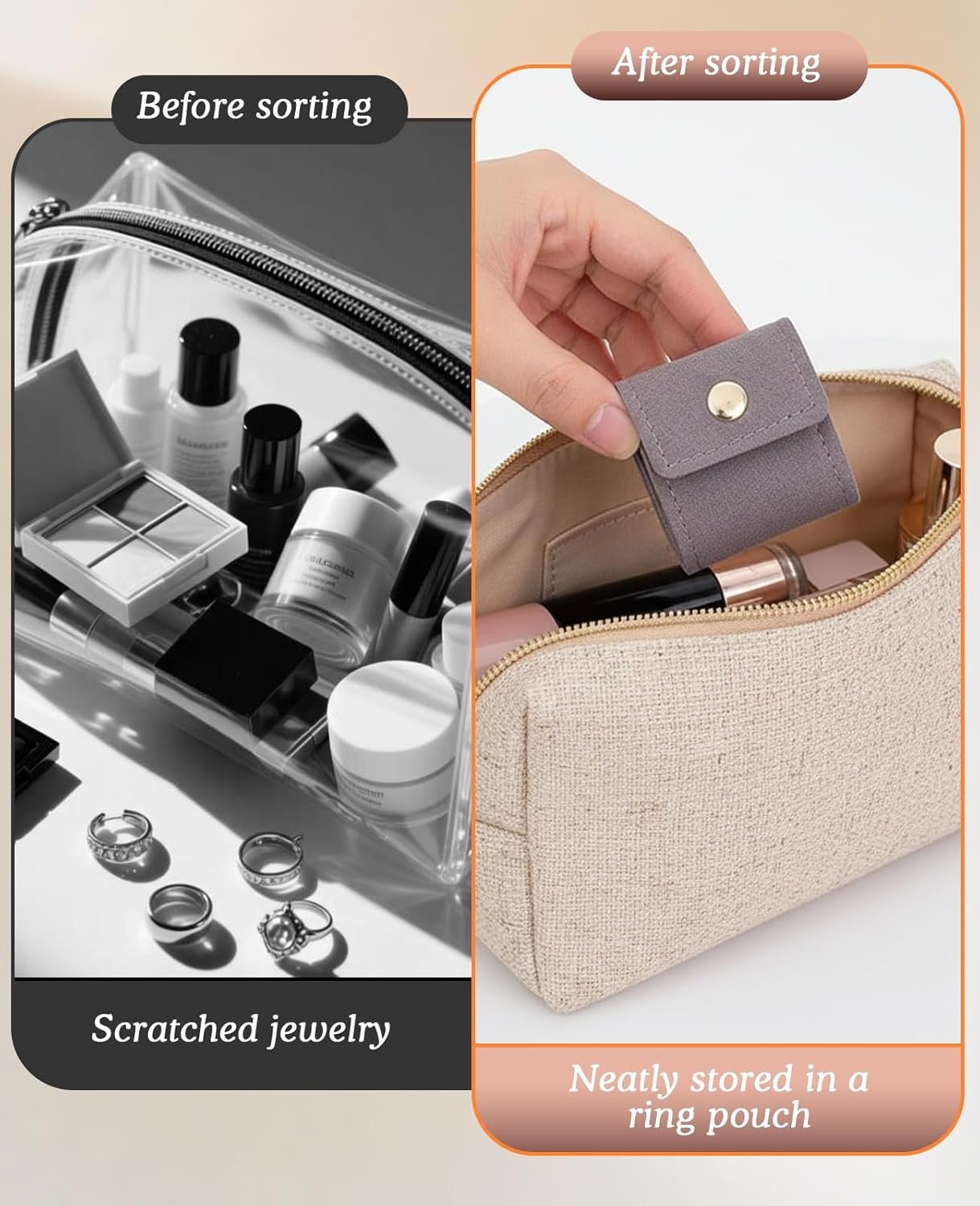 Private Label 6 Pack Mini Foldable Travel Jewelry Organizer Custom Logo Pouches for Earrings Rings Necklaces Manufacturer