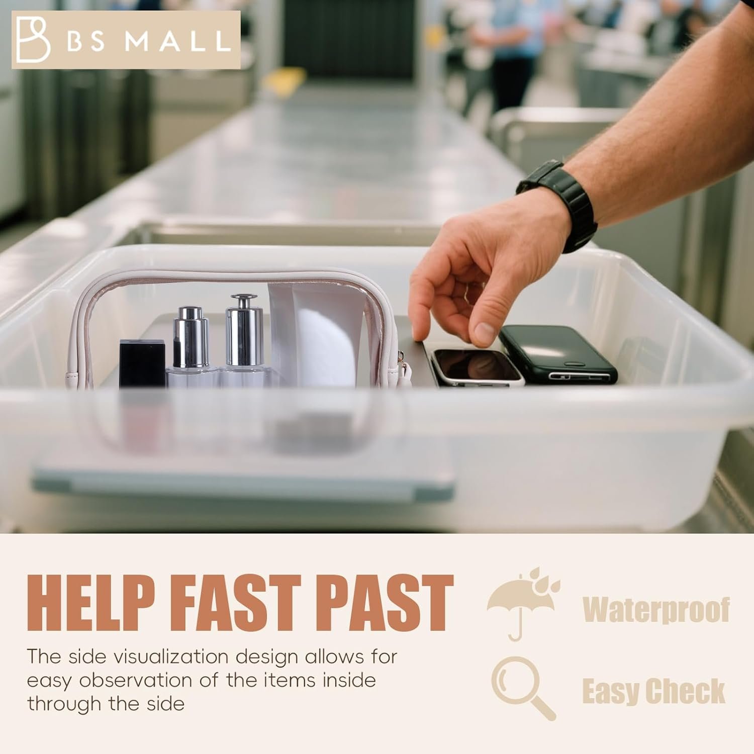 Custom Logo 3 Pack Travel Size Clear Toiletry Bag - Private Label Waterproof Makeup Organizer For Brushes & Eye Shadow - Manufacturer Gift Bags For Daily Use & Travel Essentials