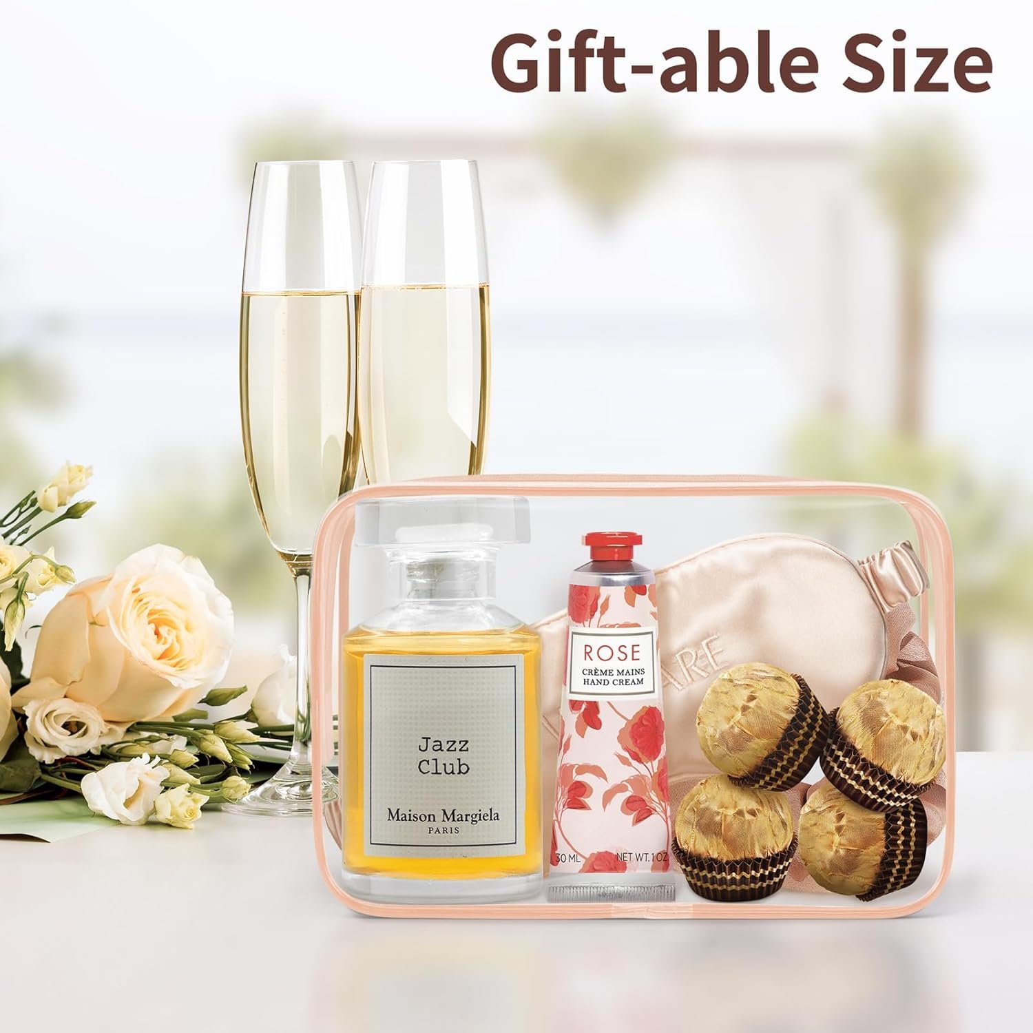 Private Label 12 PCS Custom Logo Clear Makeup Bags with Zipper for Women TSA Approved Toiletry Pouches Bulk Cosmetic for Travel Organizer Orange-pink Medium Supplier