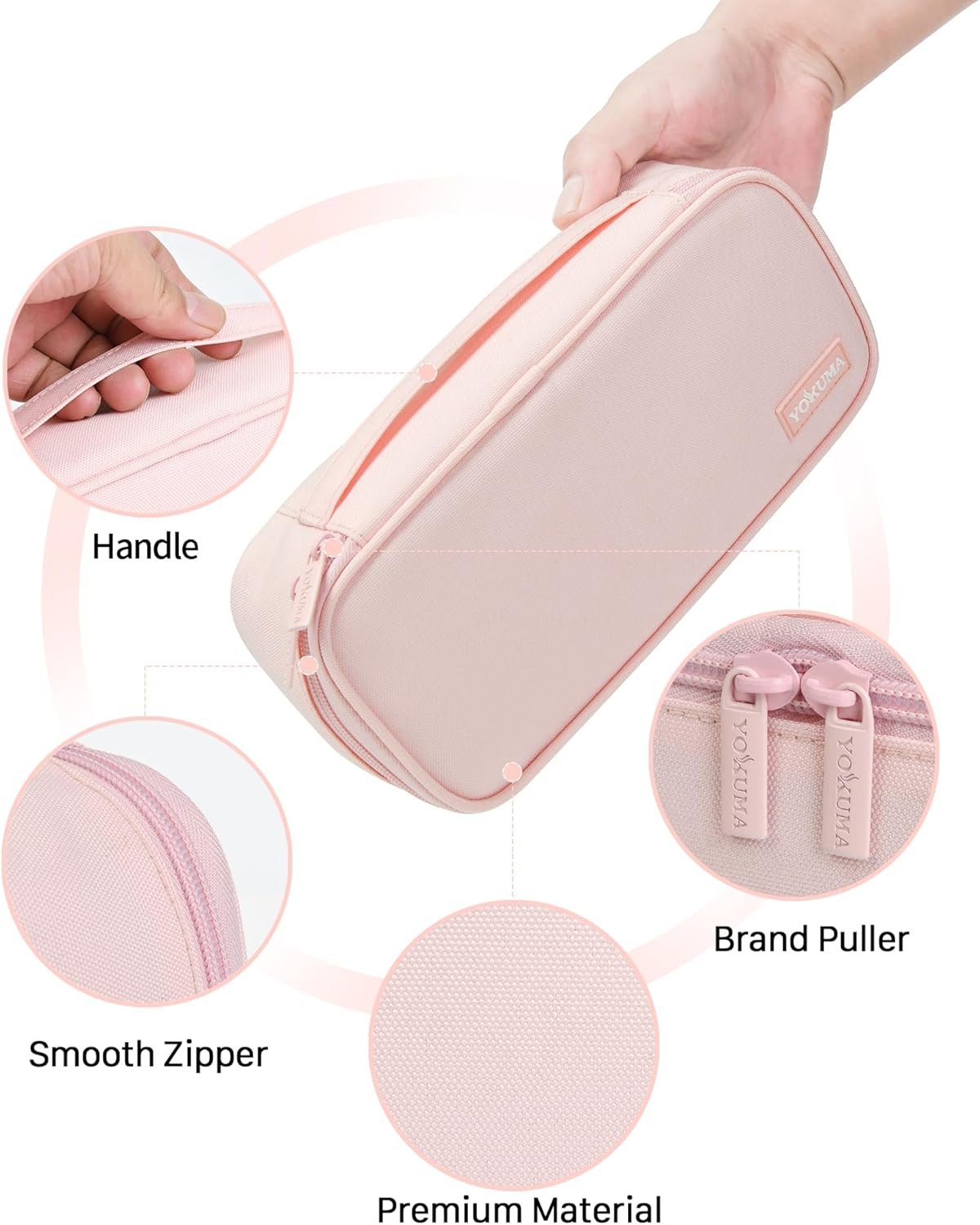 Custom Logo Large Capacity Pencil Case - Private Label Aesthetic Zipper Pencil Pouch for College Students Teens Adults - Back to School Travel Essentials Electronic Cable Organizer from Manufacturer