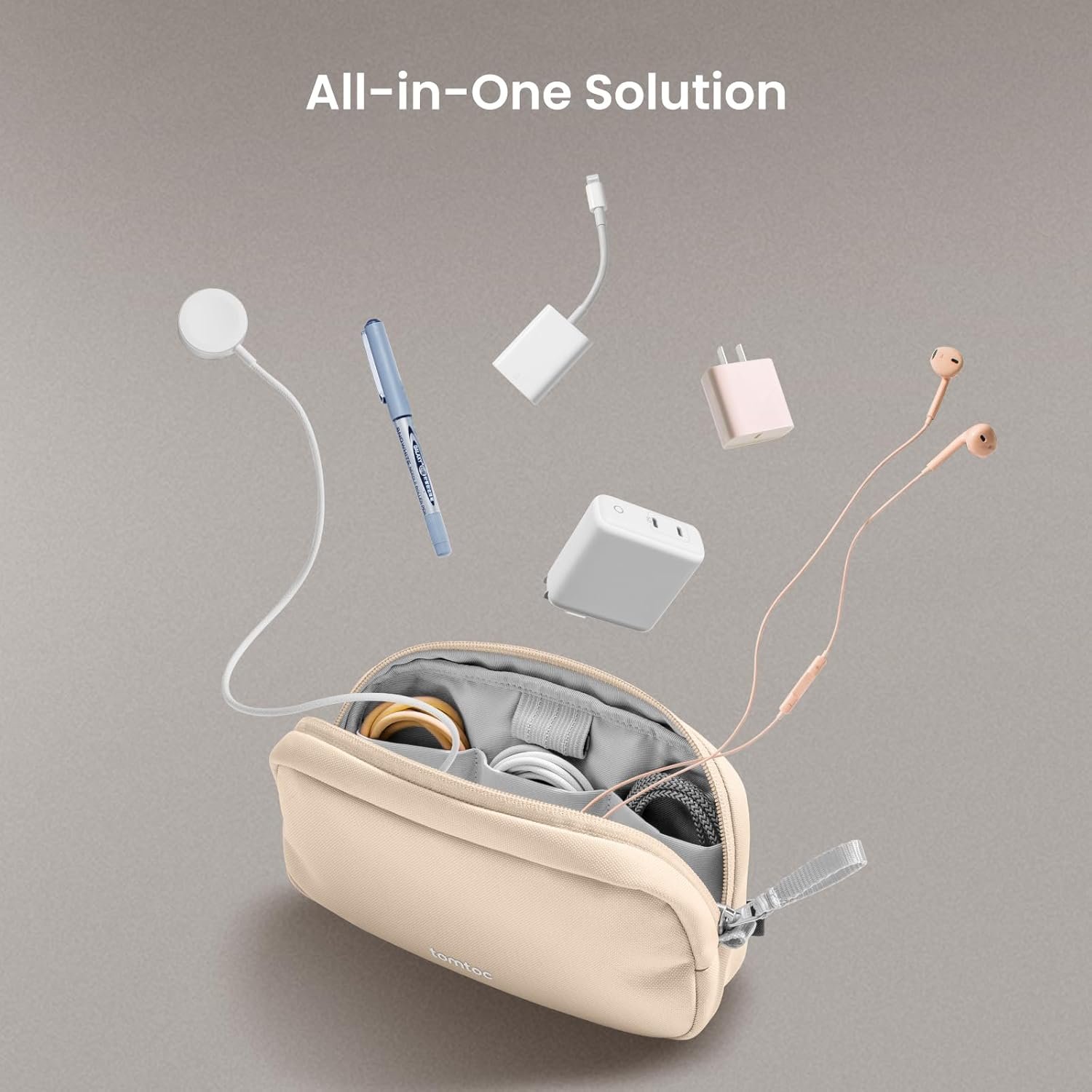 Custom Logo Electronics Organizer Travel Case Private Label Water Resistant Cable Organizer Tech Pouch Manufacturer for Phone Cables AirPods USB Flash Drive Daily Essentials