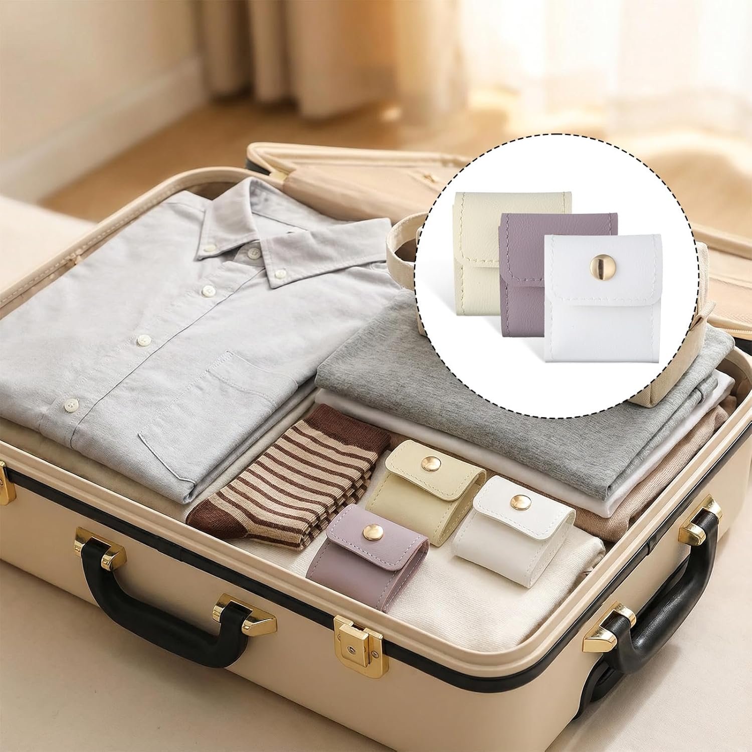 Private Label Small 3 Pack Mini Travel Jewelry Case Holders Lightweight Foldable Pouches with Custom Logo for Rings Earrings Necklaces Chain Bracelets Brooches 3 Colors Manufacturer