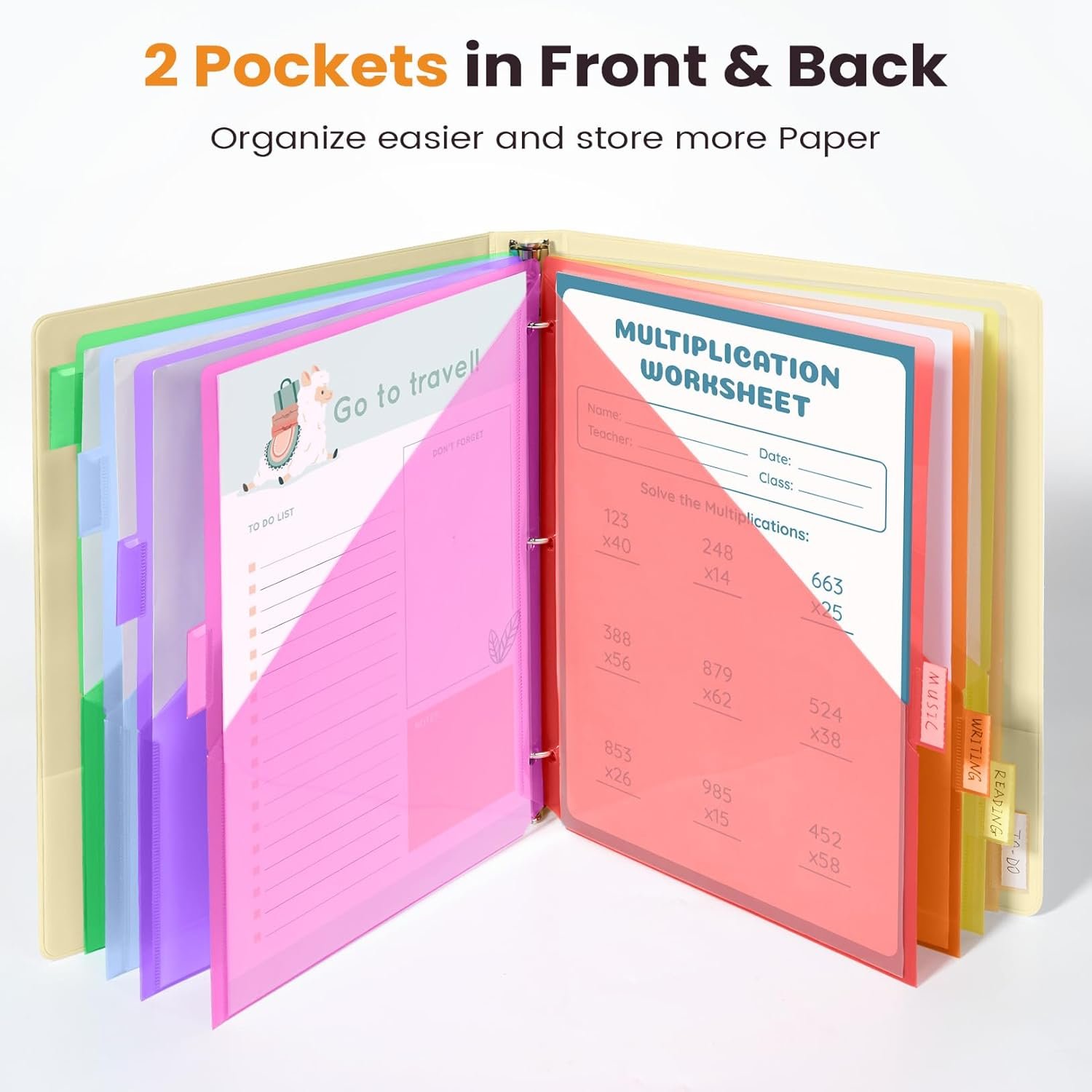 Private Label 16 Count Binder Dividers with Pockets 8 Insertable Big Tabs for 3 Ring Binders US Letter Size Multicolor Set of 2 Custom Logo Manufacturer