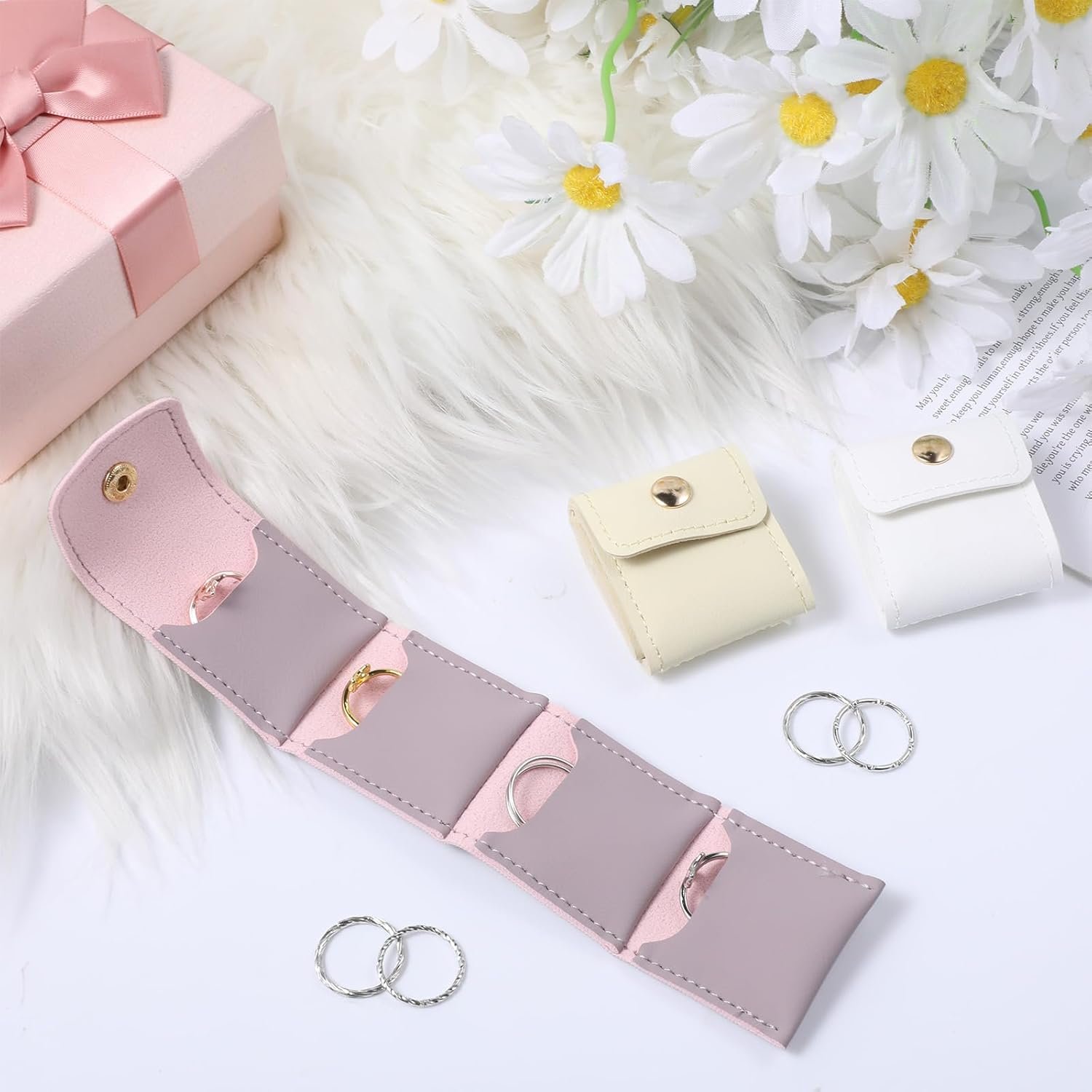 Private Label Small 3 Pack Mini Travel Jewelry Case Holders Lightweight Foldable Pouches with Custom Logo for Rings Earrings Necklaces Chain Bracelets Brooches 3 Colors Manufacturer