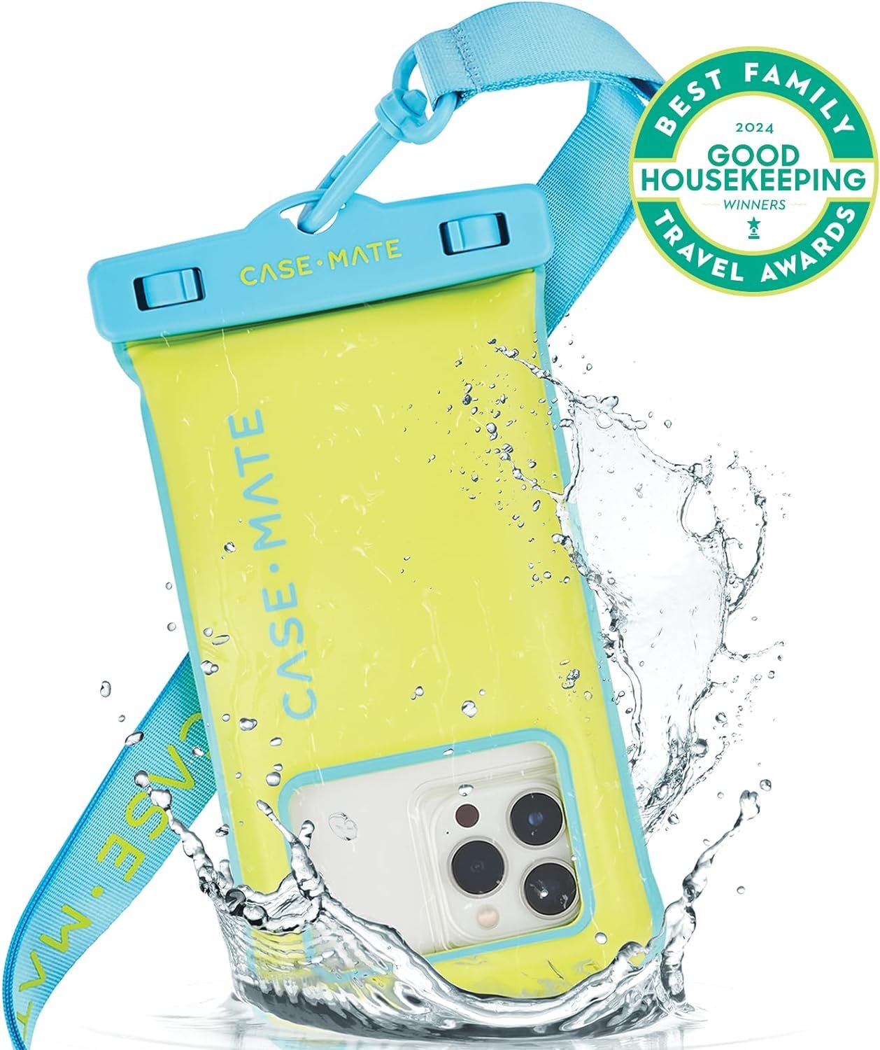 Private Label IP68 Waterproof Phone Pouch - Floating Case with Crossbody Lanyard from Manufacturer - Beach Cruise Ship Travel Essentials Compatible All Devices Touchscreen Friendly Citrus Splash Custom Logo