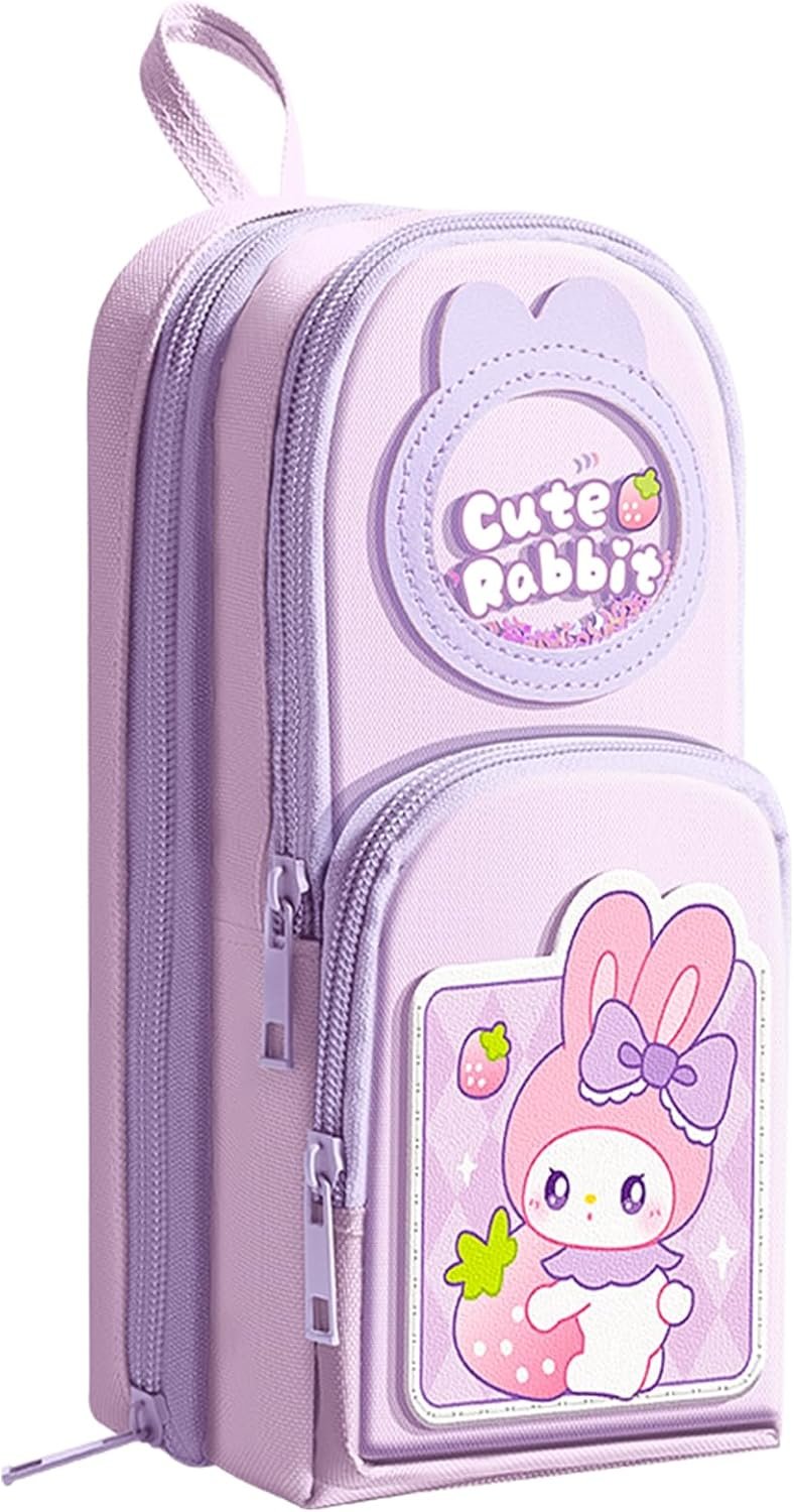 Private Label Large Zippered Pink Cute Pencil Case for Girls Custom Logo Aesthetic Pen Pouch Organizer Canvas School Supplies Marker Bag Manufacturer