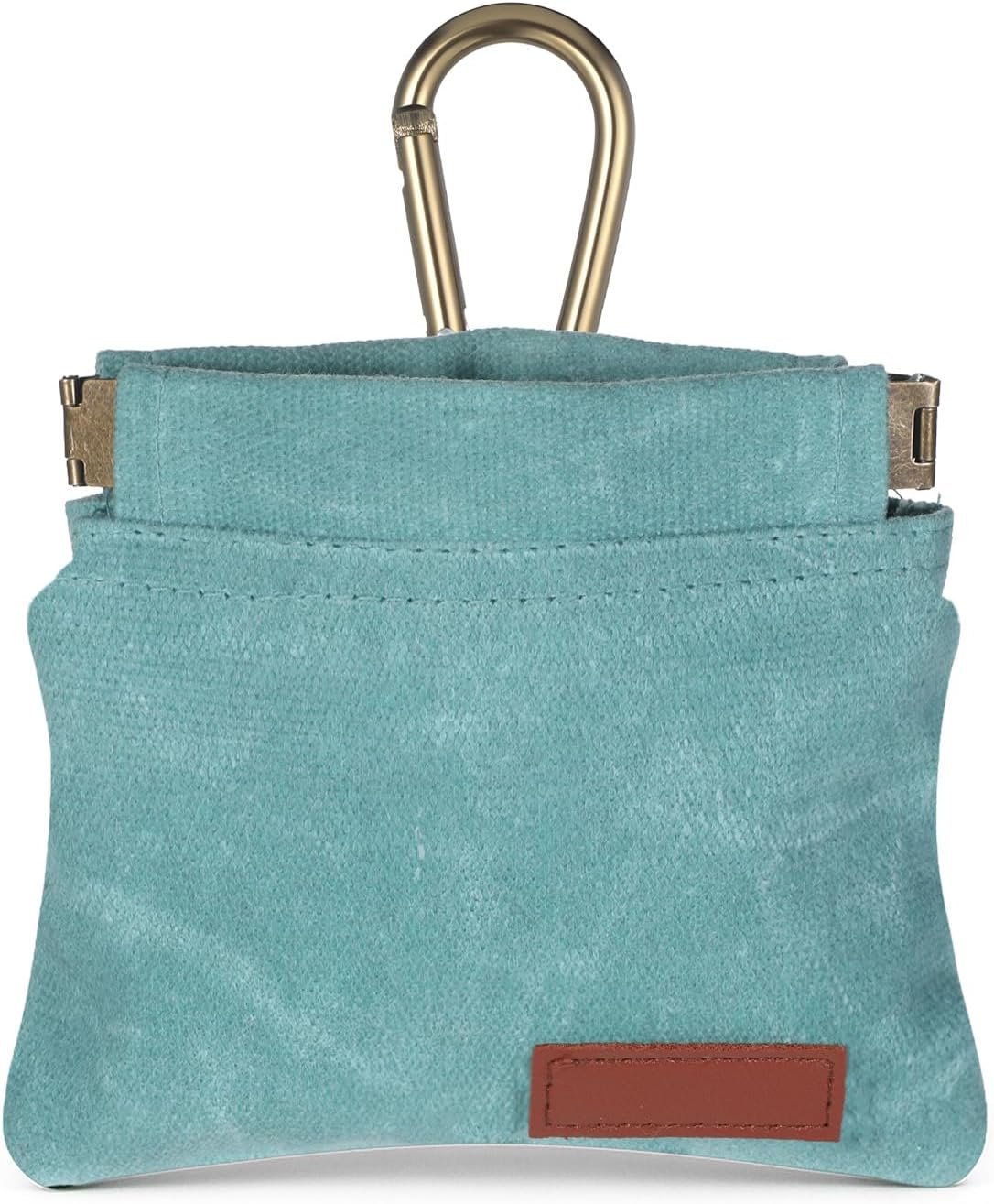 Private Label Hands-Free Pocket-Sized Dog Treat Training Pouch Manufacturer Small Pet Reward Bag with Carabiner Auto-Closing Portable Pocket for Walking Travel Outdoor Use Custom Logo Blue